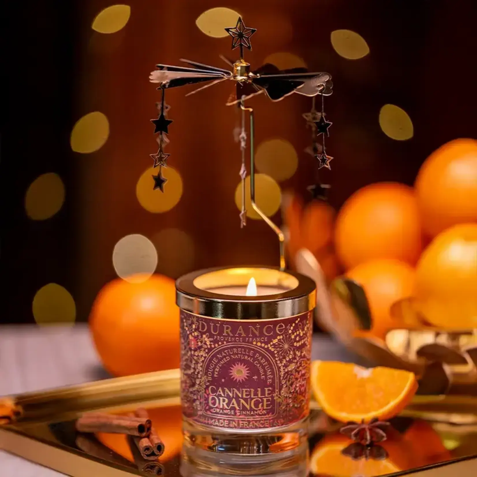 Durance Durance Geurkaars met carrousel Orange Cinnamon geurkaars Durance 070479
