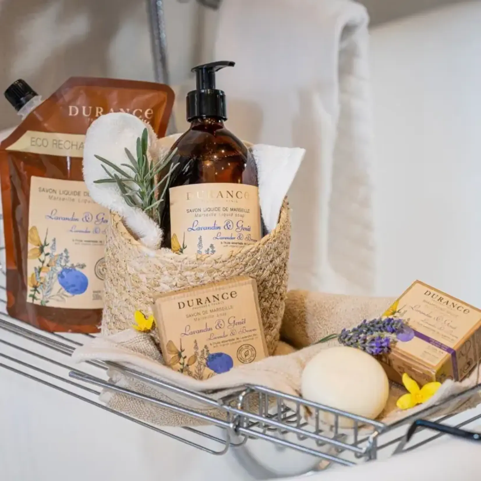 Durance Durance vloeibare zeep in glazen pompfles lavender & Broom Durance 241105