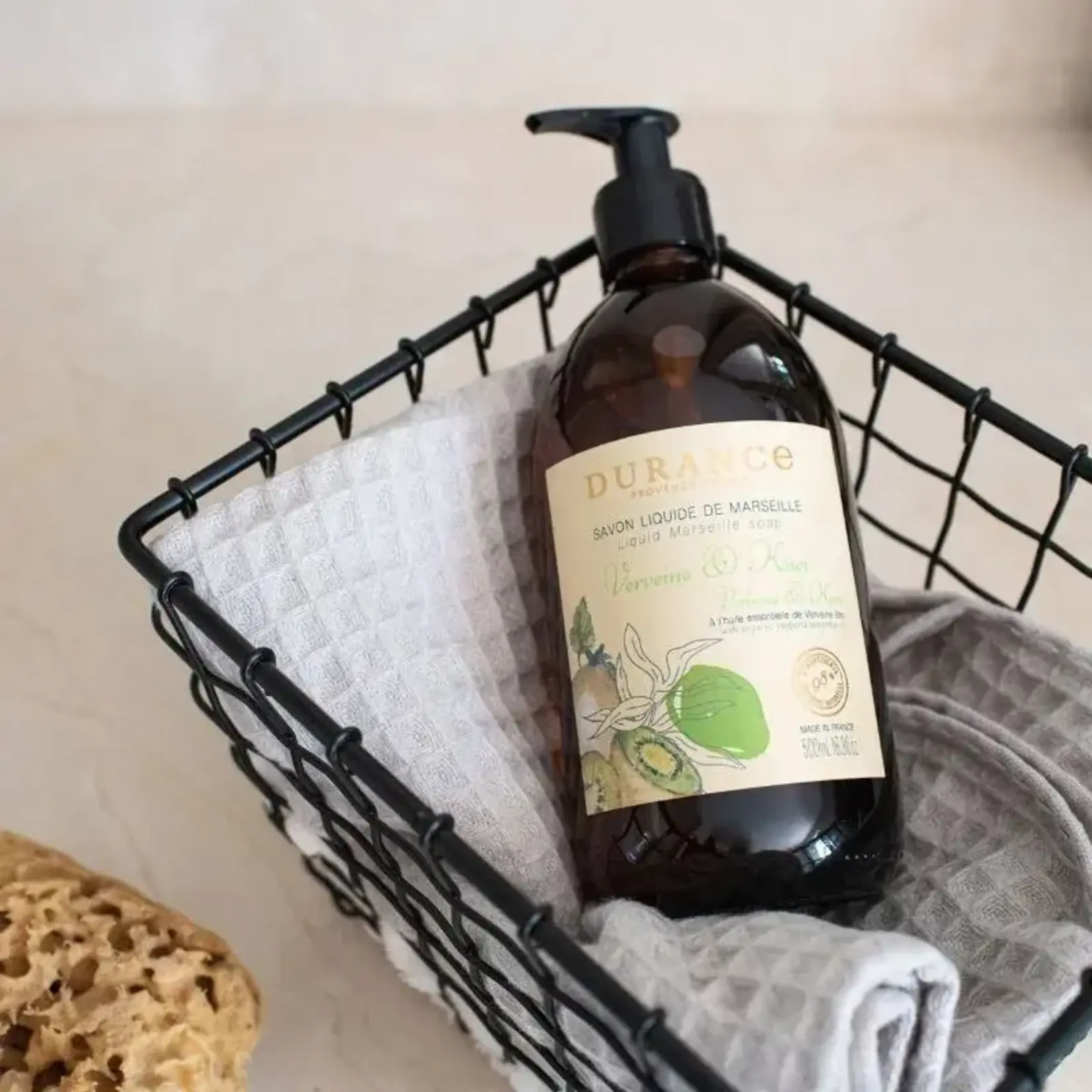 Durance Durance vloeibare zeep in glazen pompfles Verbena & Kiwi Durance 241107