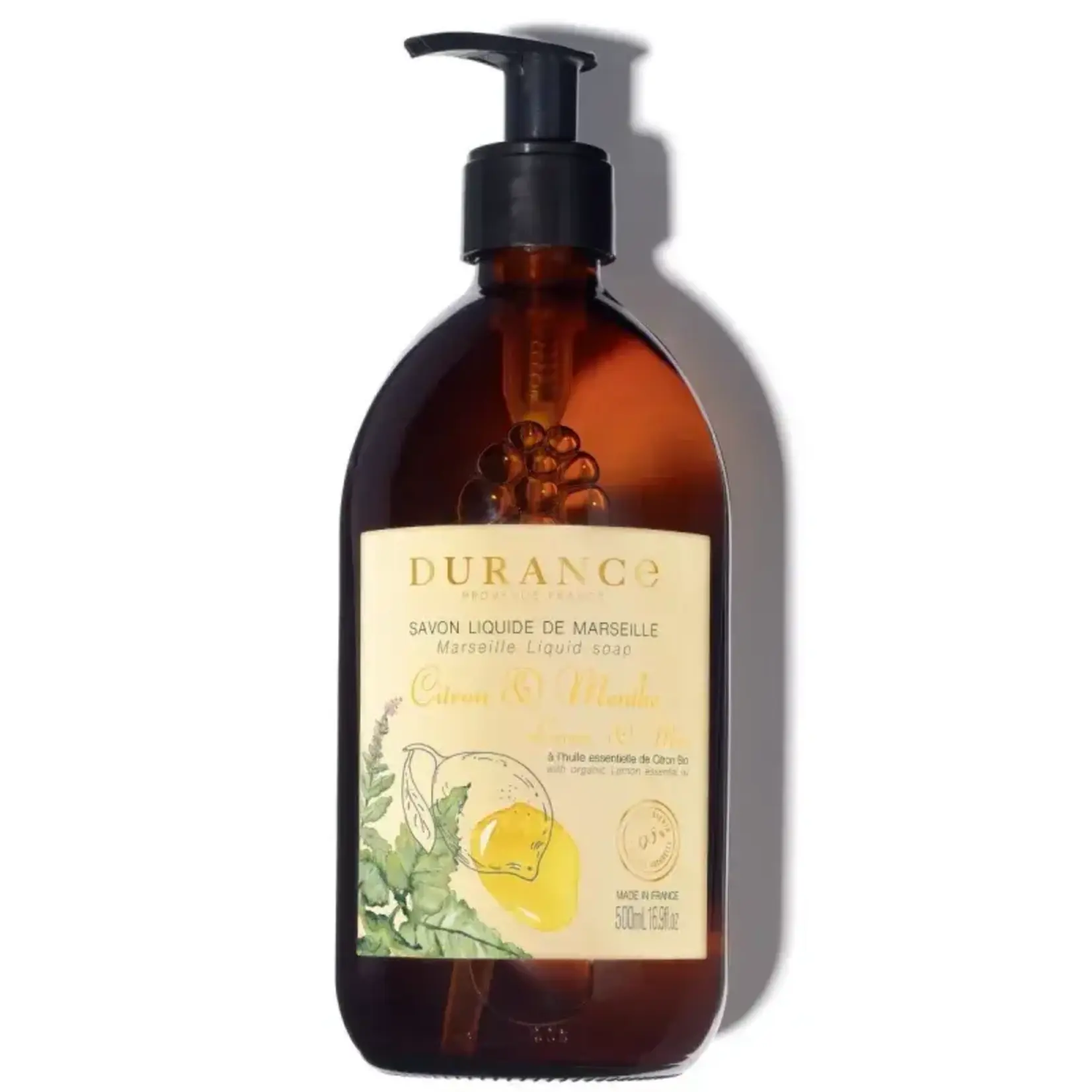 Durance Durance vloeibare zeep in glazen pompfles Lemon & Mint Durance 241120