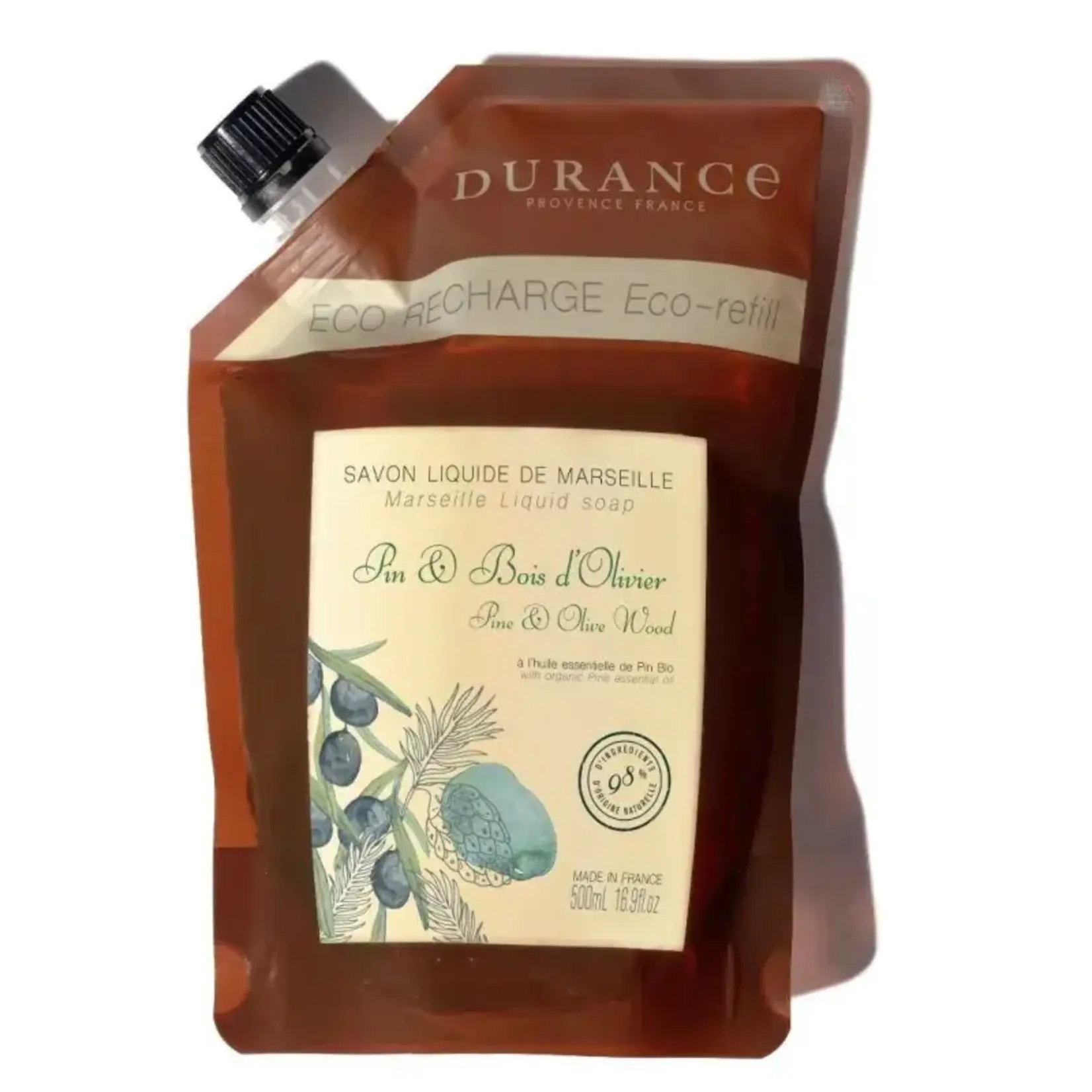 Durance Durance Pine & Olive navulling 500 ml vloeibare zeep Durance 241350