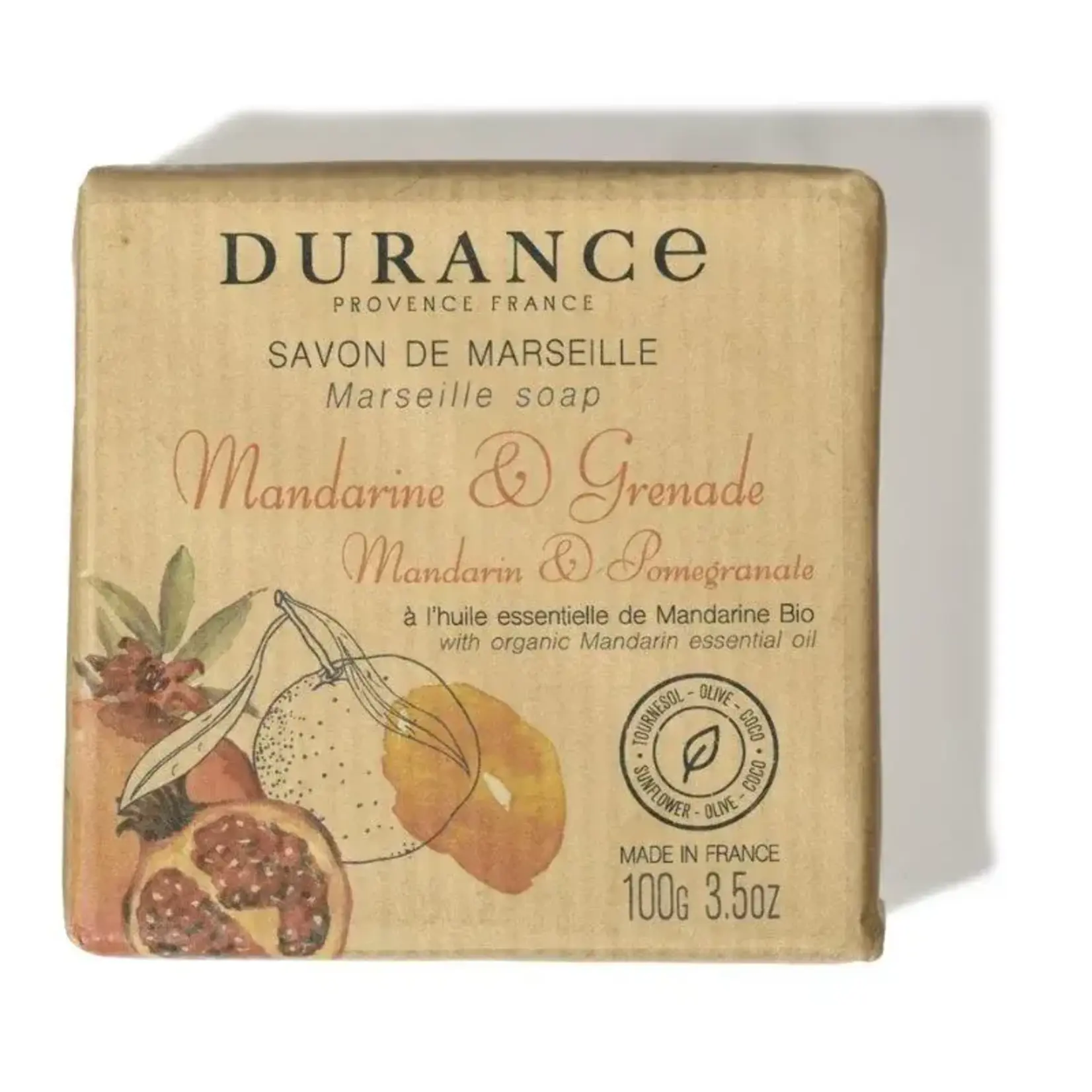 Durance Durance stuk zeep Mandarin & Pomgranate Savon de Marseille zeep Durance 241590