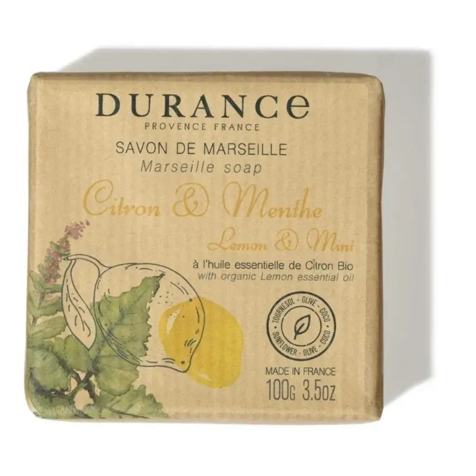 Durance Durance stuk zeep Lemon & Mint Savon de Marseille zeep Durance 241520