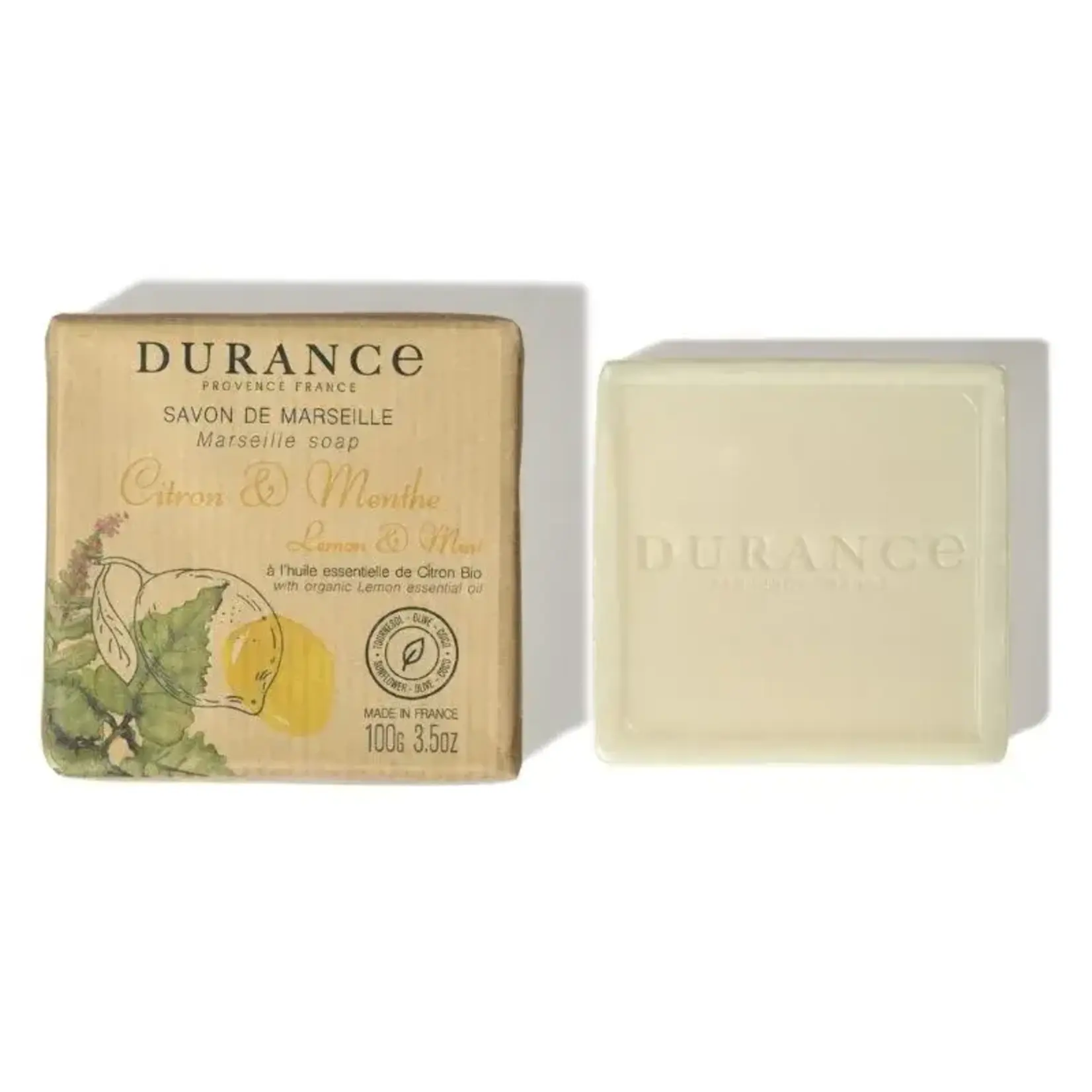 Durance Durance stuk zeep Lemon & Mint Savon de Marseille zeep Durance 241520