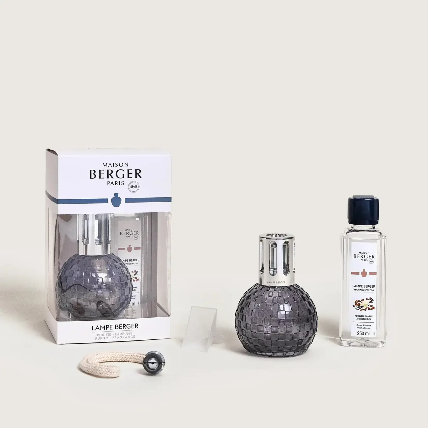 Maison Berger Paris 1898 Maison Berger Lampe brander met lont Disco Grise Grijs Maison Berger 4886