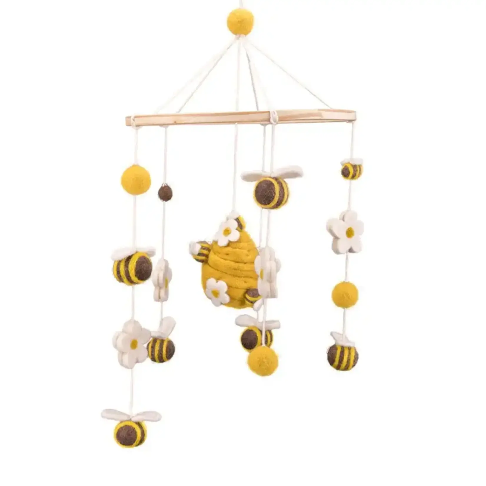 Fairmade Fairtrade voor Sjaal met Verhaal Sjaal met verhaal Mobiel bij met margrietjes en bijenkorf