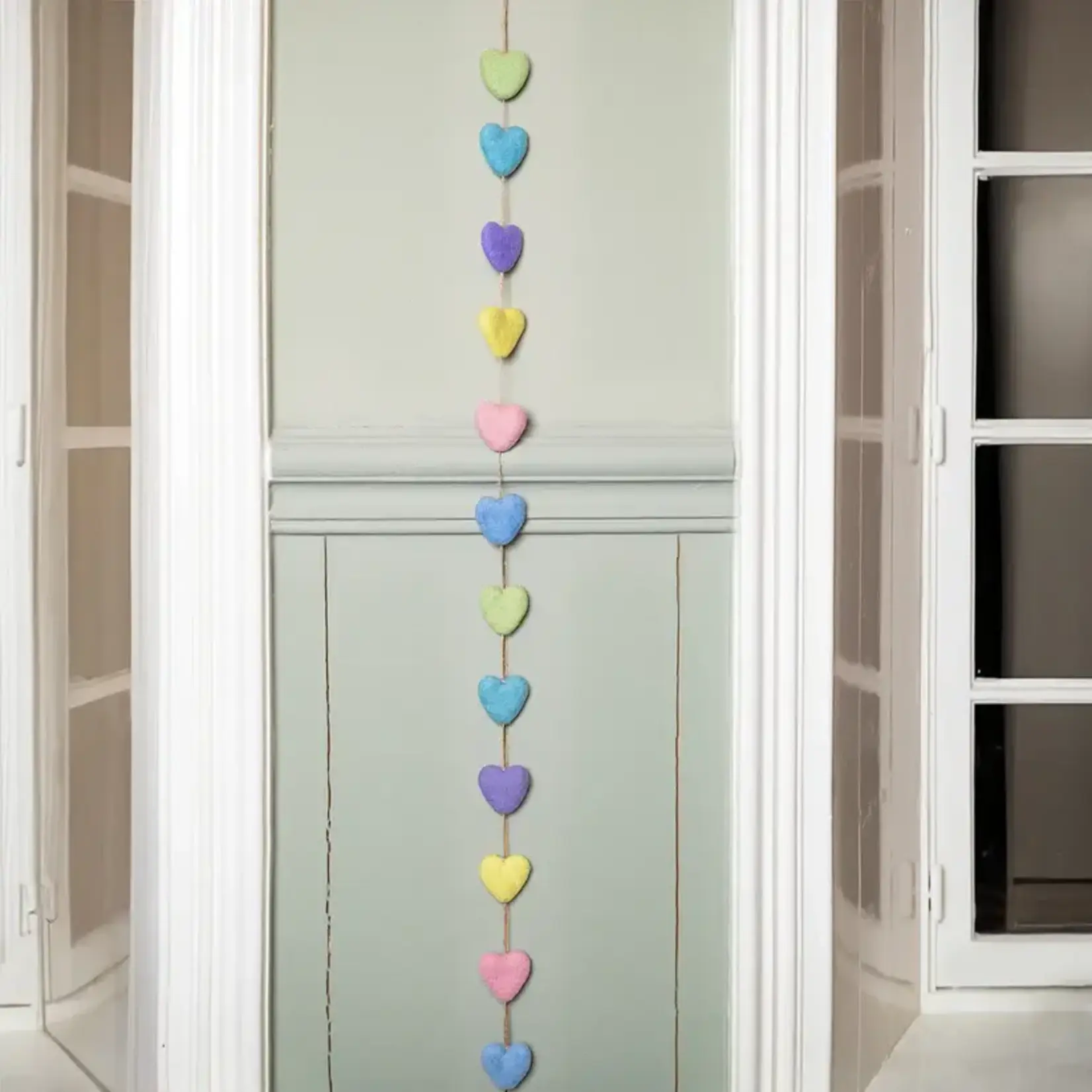 Fairmade Fairtrade voor Sjaal met Verhaal Sjaal met Verhaal 120 cm Viltslinger Hart pasteltinten