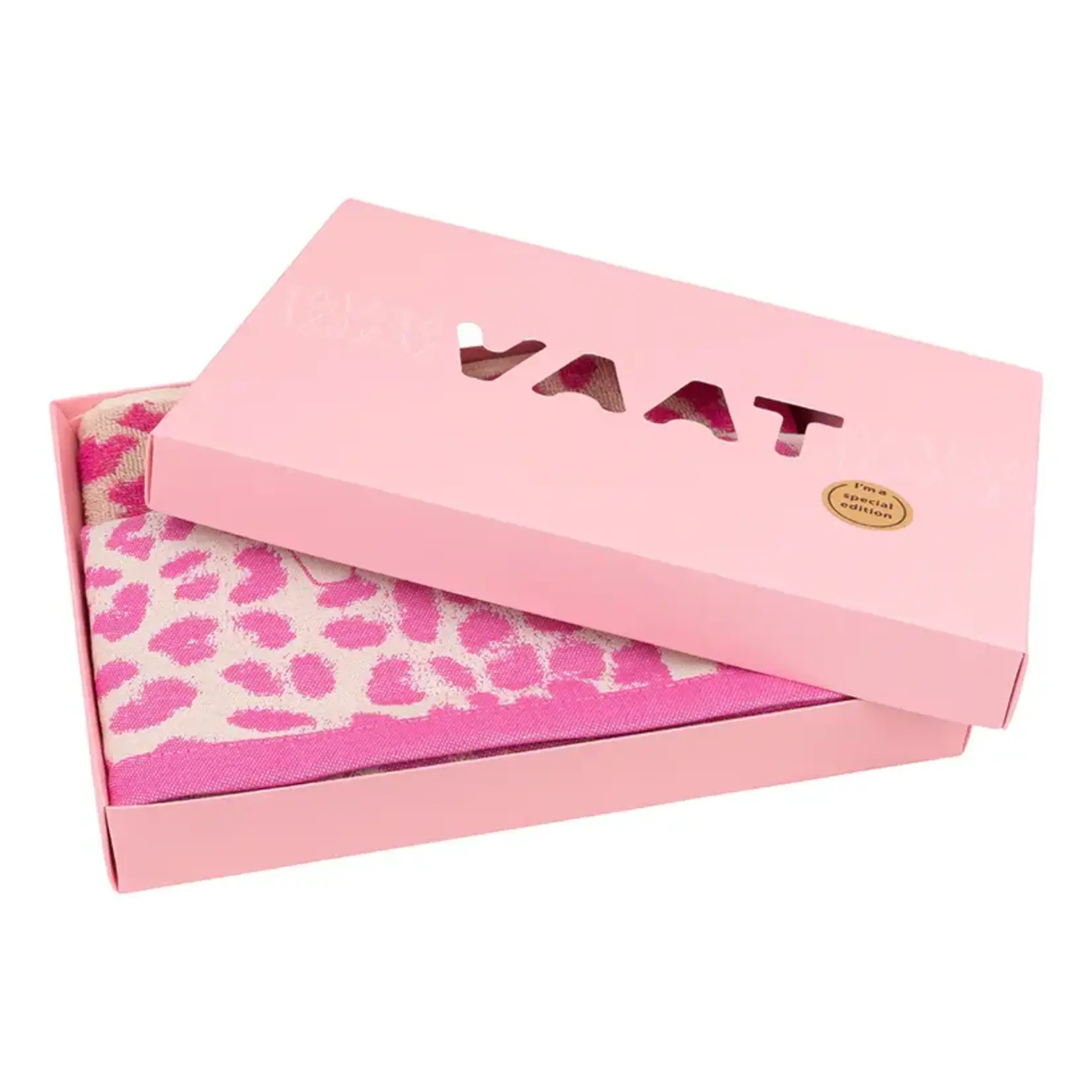 Vaat Amsterdam Kitchen Couture Vaat Gift set I love leopard pink sand Theedoek en keukendoek Vaat GS0045