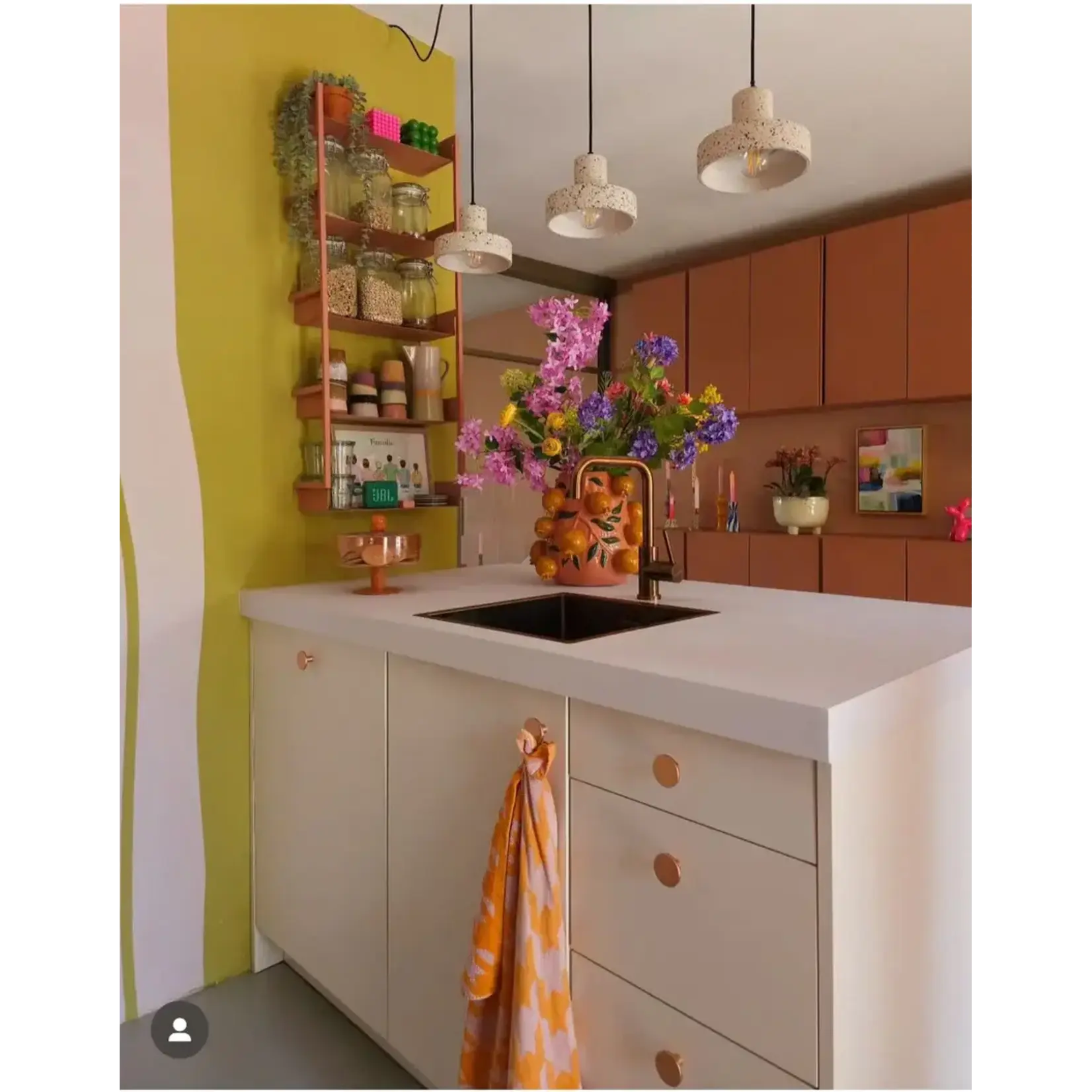 Vaat Amsterdam Kitchen Couture Vaat Gift set Pied de poule Orange Pink Theedoek en keukendoek Vaat GS0004