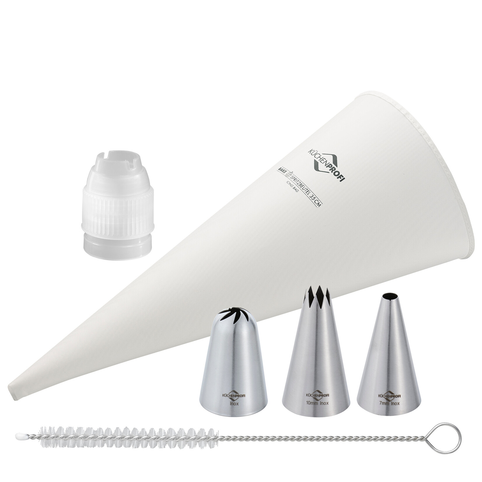 Kuchenprofi PFAS-vrije 35 cm spuitzak set Kuchenprofi Bake spuitzak 35 cm 5 delig Kuchenprofi 0805352205