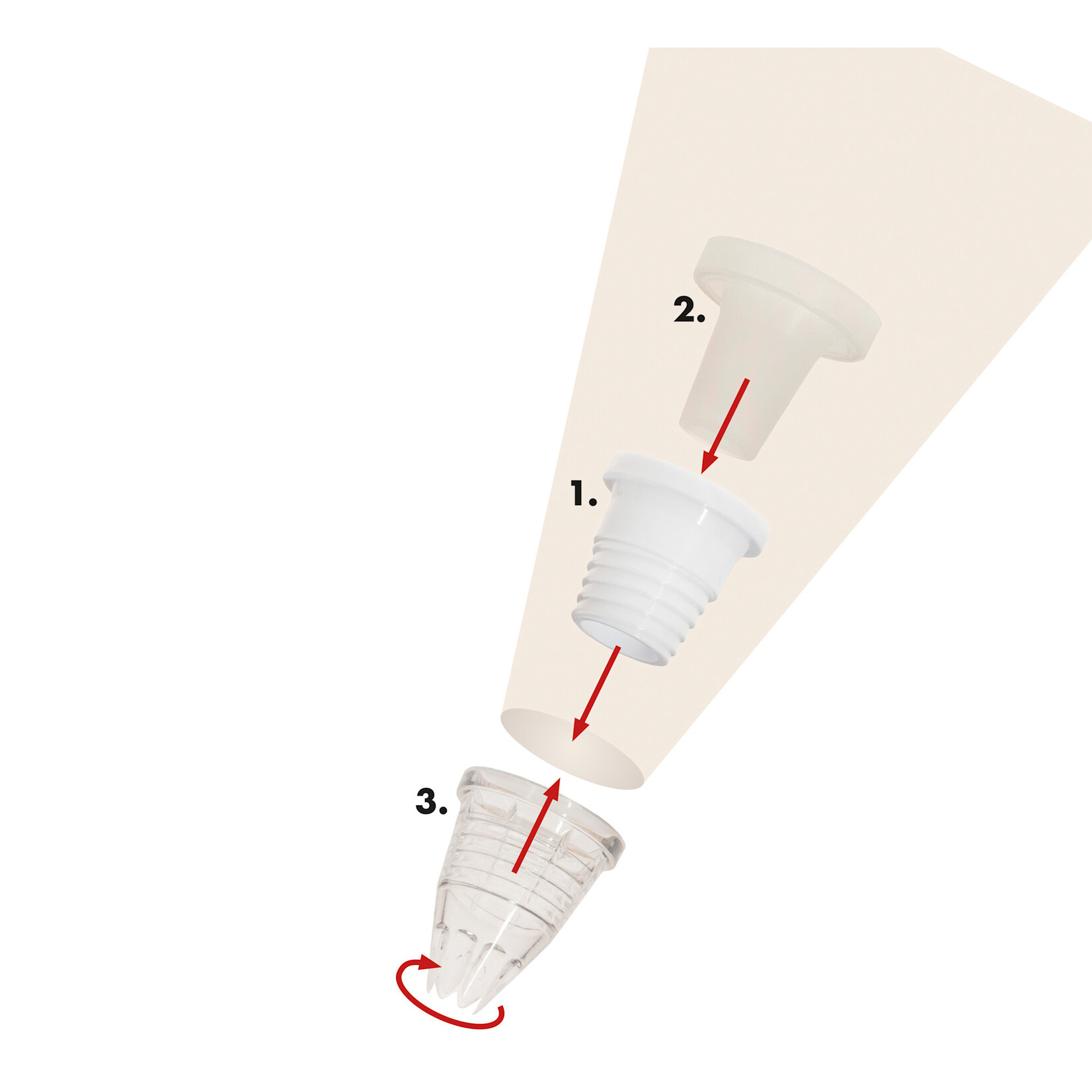Kuchenprofi adapter om spuitmondjes te kunnen wisselen tijdens werken met spuitzak Kuchenprofi 0805450900