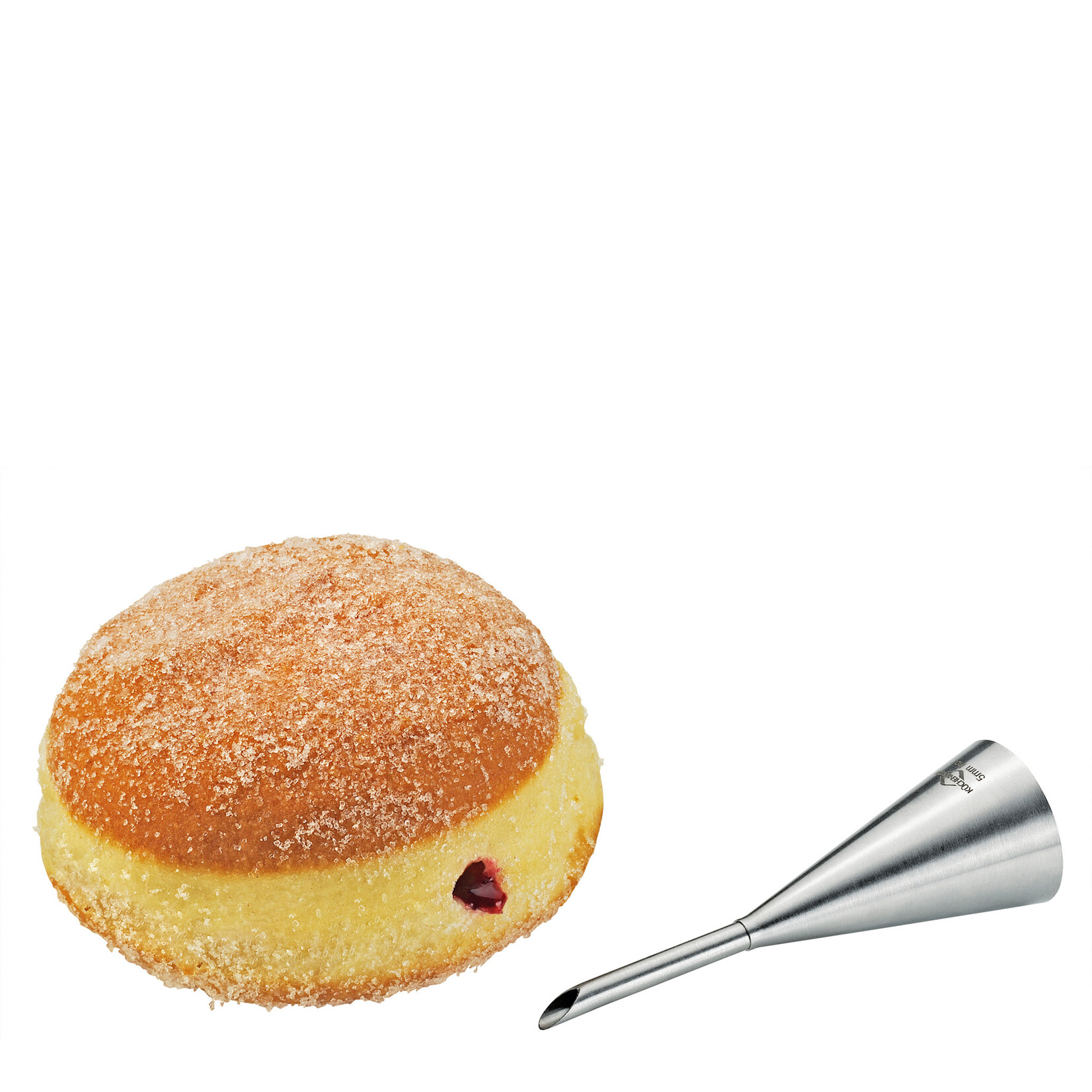 Kuchenprofi 5 mm rvs Bismarck spuitmondje vulspuitmond met lange dunne buis Kuchenprofi 0805462805