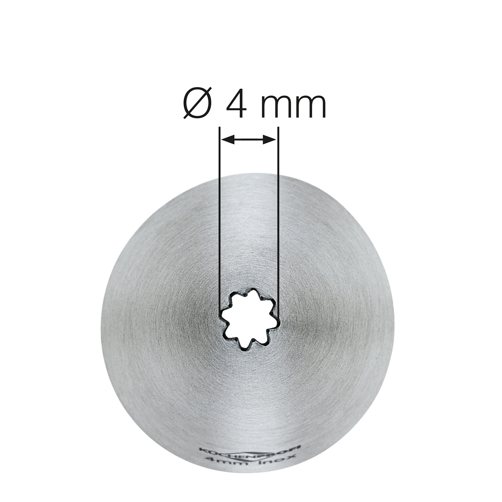 Kuchenprofi 4 mm rvs spuitmondje kartel ster Kuchenprofi 0805482804