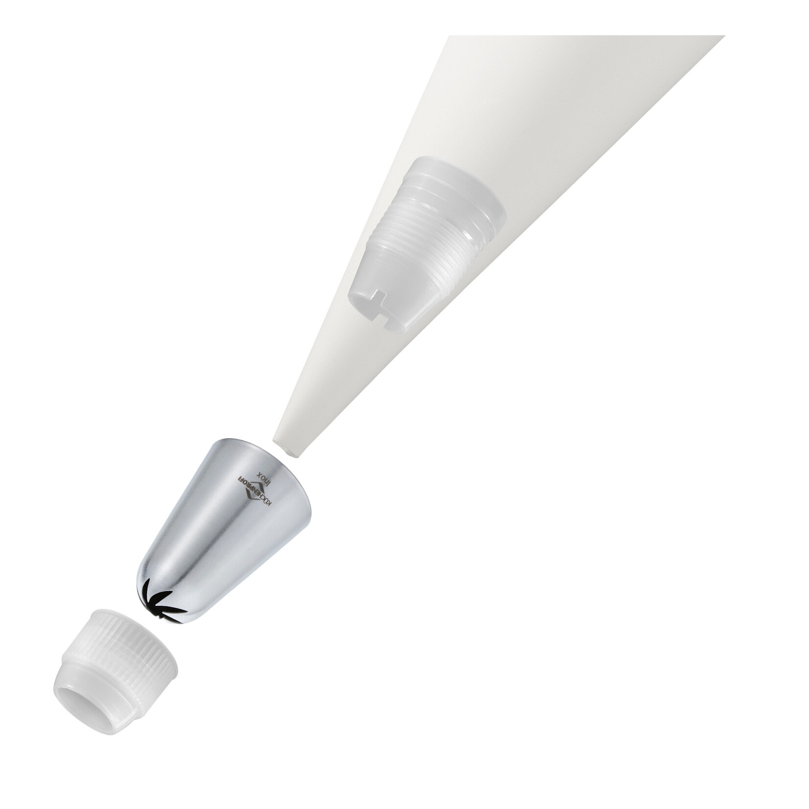 Kuchenprofi 14 mm rvs spuitmondje kartel rozet gedraaid dicht geduwde kartels Kuchenprofi 0805502814