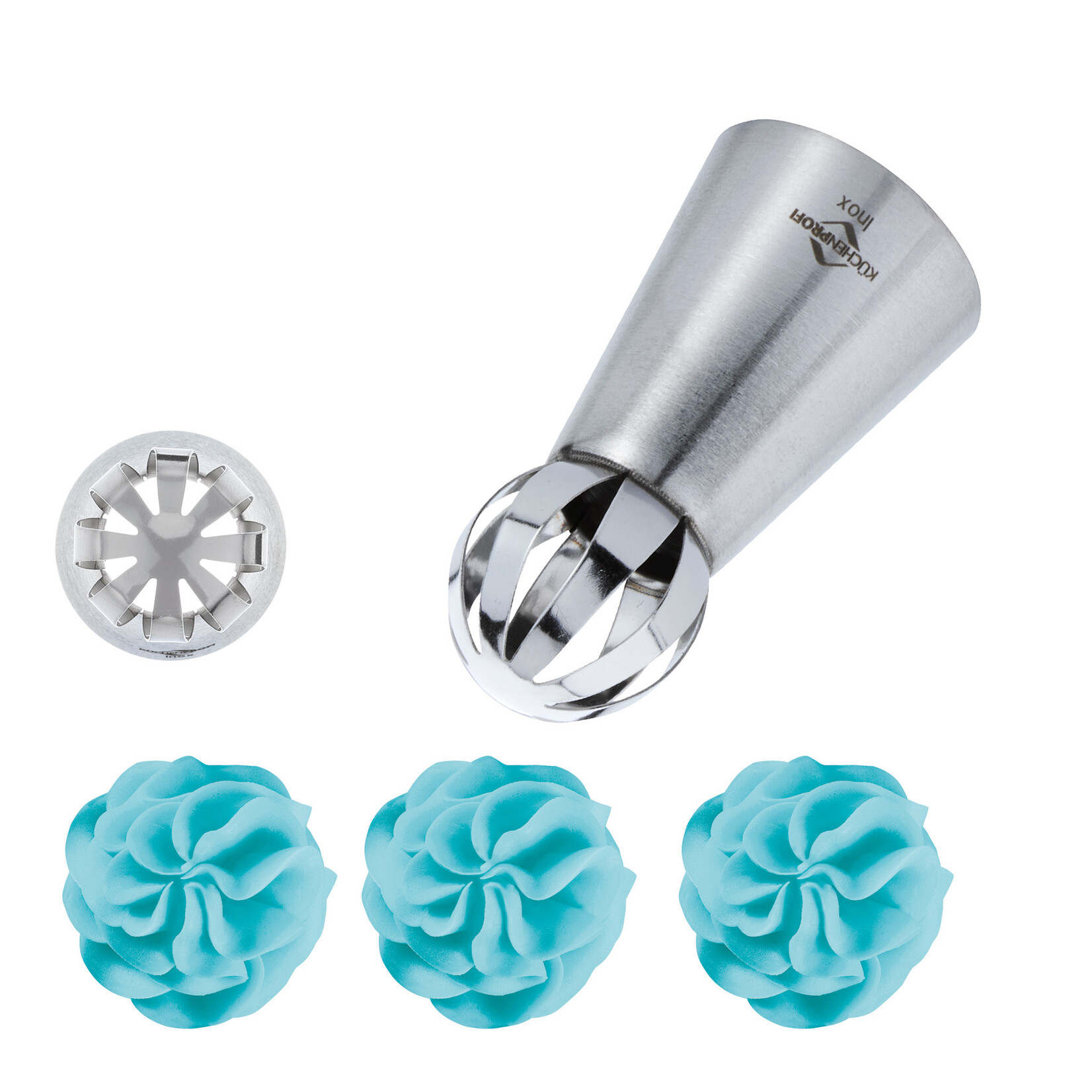 Kuchenprofi 25 mm rvs spuitmondje wolk Russisch bolvormig en dicht aan de bovenkant Kuchenprofi 0805522822