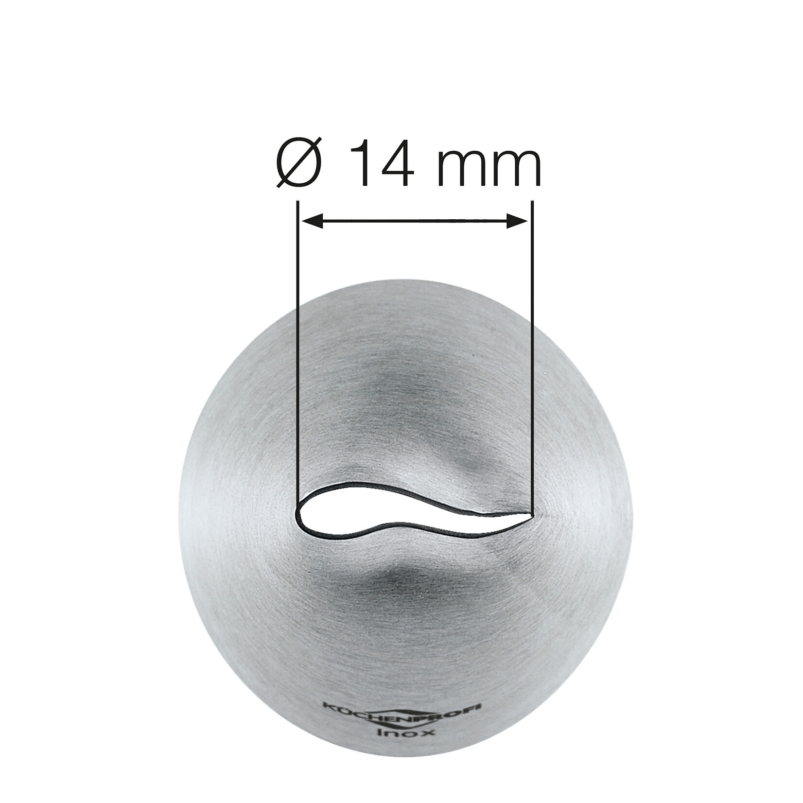 Kuchenprofi 14 mm rvs spuitmondje rozenblad gebogen Kuchenprofi 0805532814