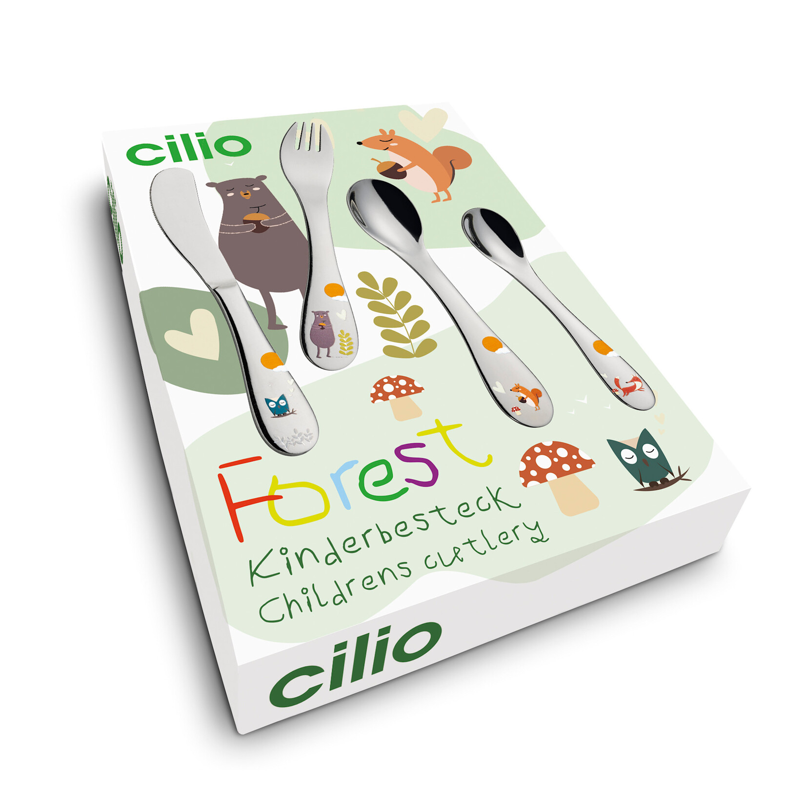 Cilio 4 Delig kinderbestek Forest Cilio kinderbestek met bosdieren Cilio 124910