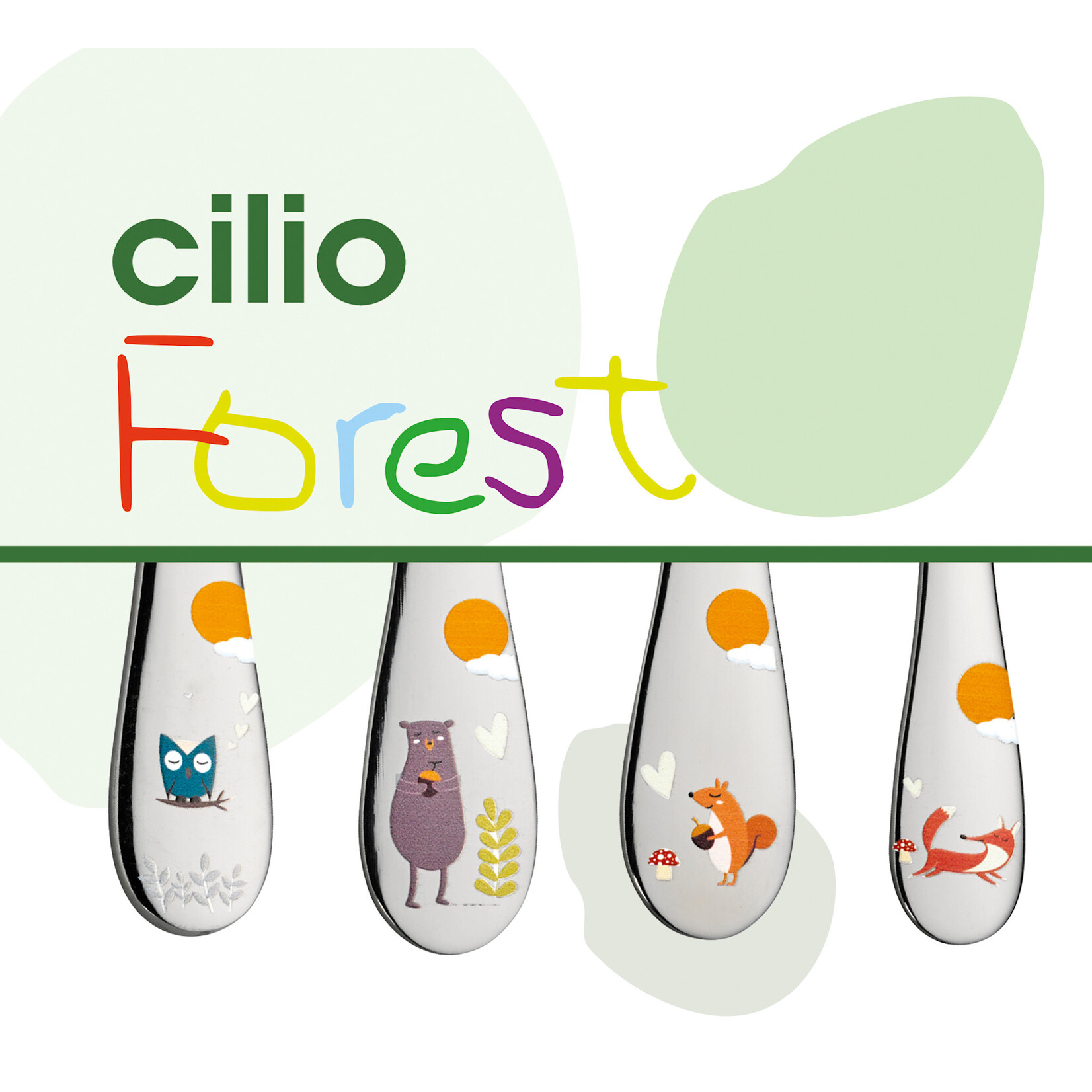 Cilio 4 Delig kinderbestek Forest Cilio kinderbestek met bosdieren Cilio 124910