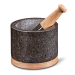 Cilio Cilio Vijzel Saturn Ø 14 cm Vijzel graniet met beuken Cilio 420364