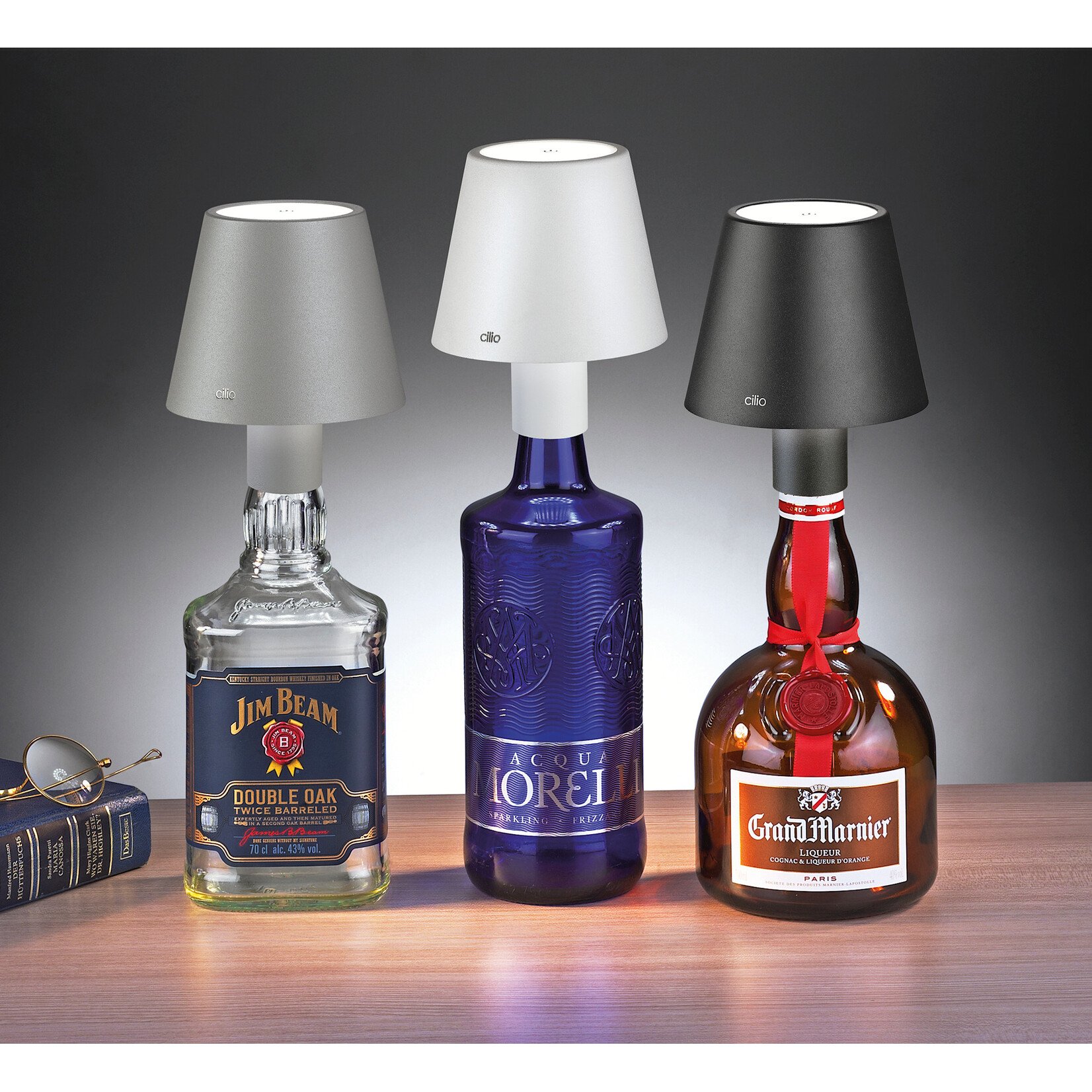 Cilio Zwarte Led lamp voor op flessen tot Ø 3 cm Cilio Luce Led lamp zwart Cilio 190687