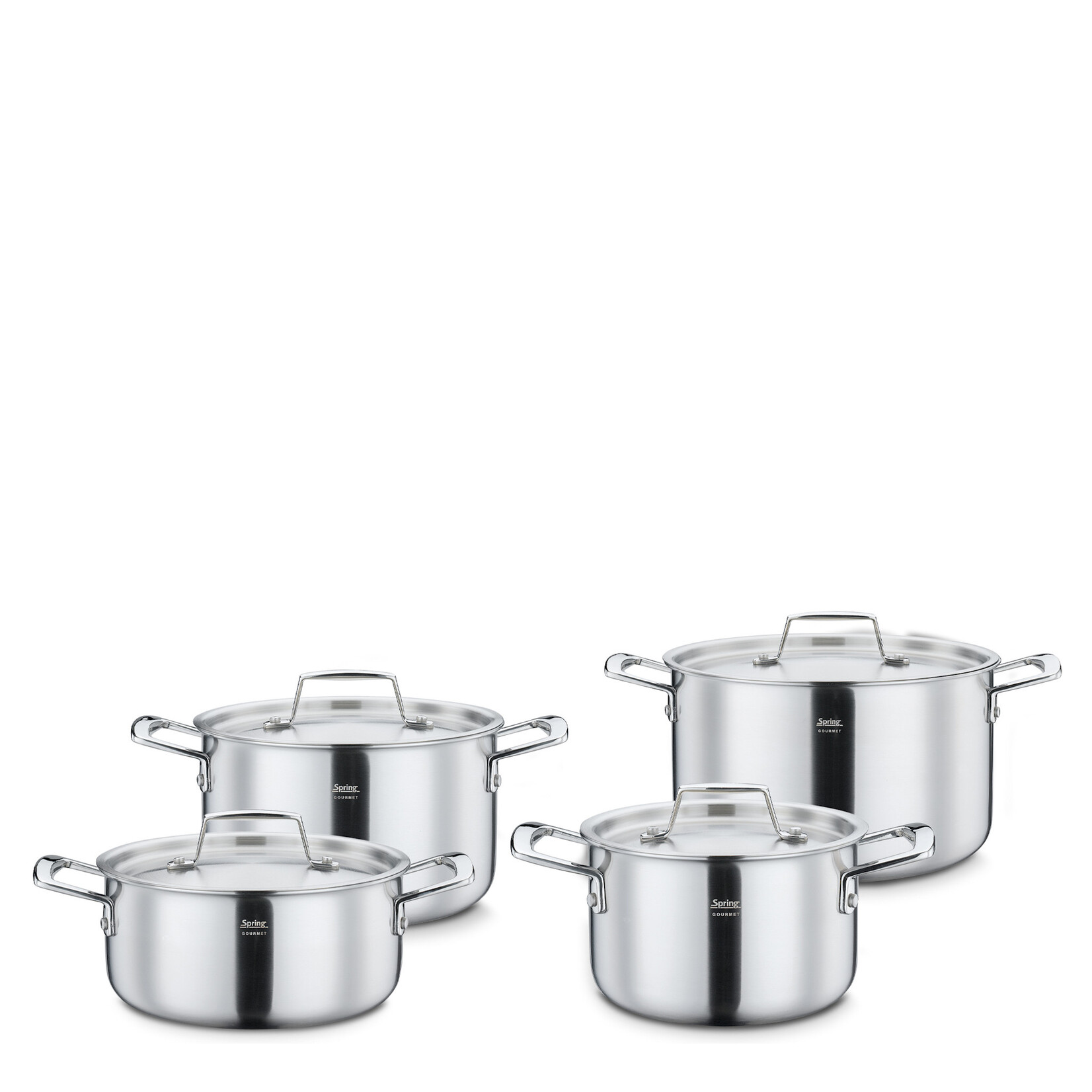 Spring 4 delige kookpannenset Spring Gourmet pannenset 16, 20, 24 kookpan 20 lage kookpan Spring 0580800604