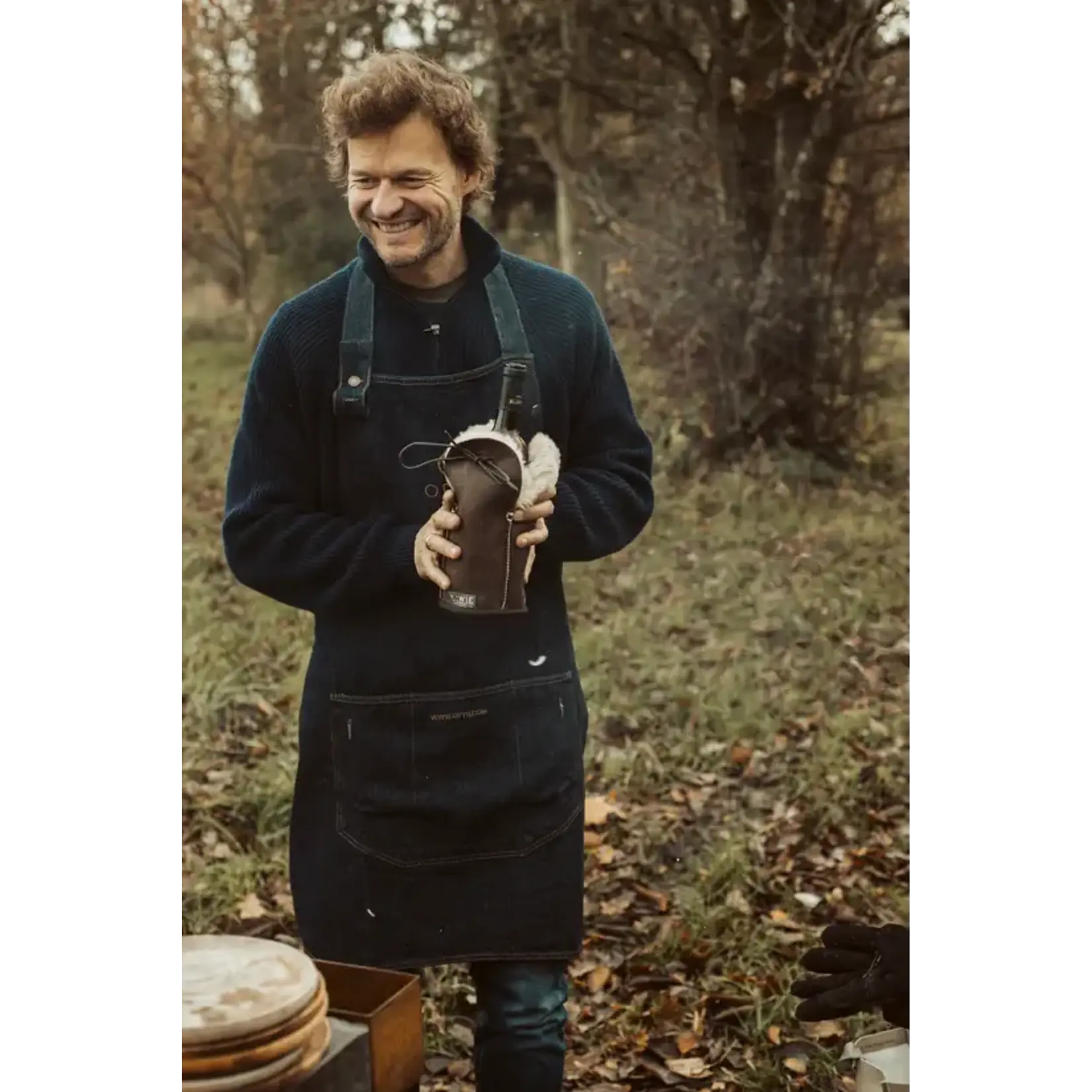 Kywie, keep it cool with wool Champagne koeler Kywie keep it cool with wool  Champagne brown leather Kywie C04KL