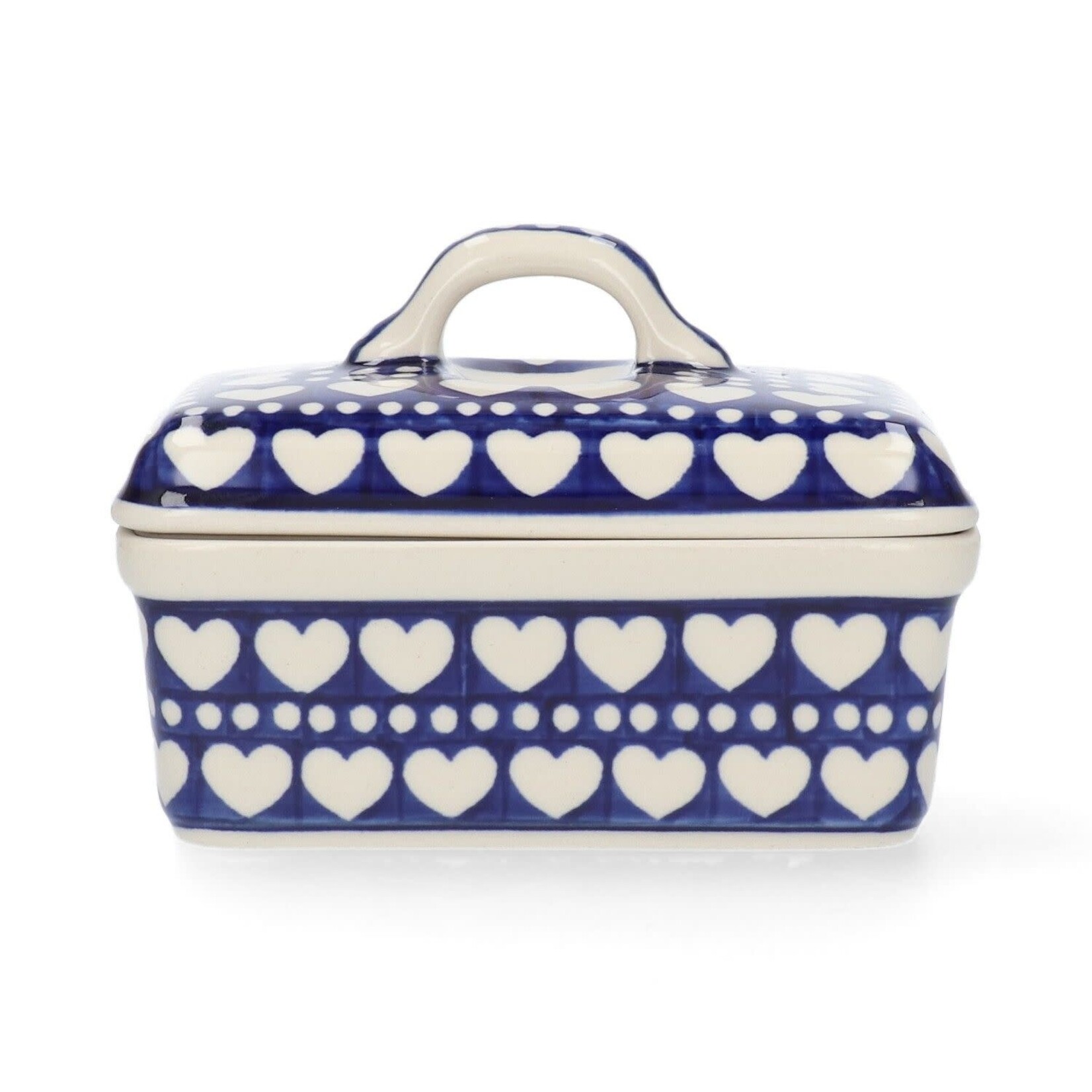 Bunzlau Castle Blue Valentine Butter Dish rectangular Bunzlau Castle Botervloot Blue Valentine Bunzlau Castle 1010-0375e