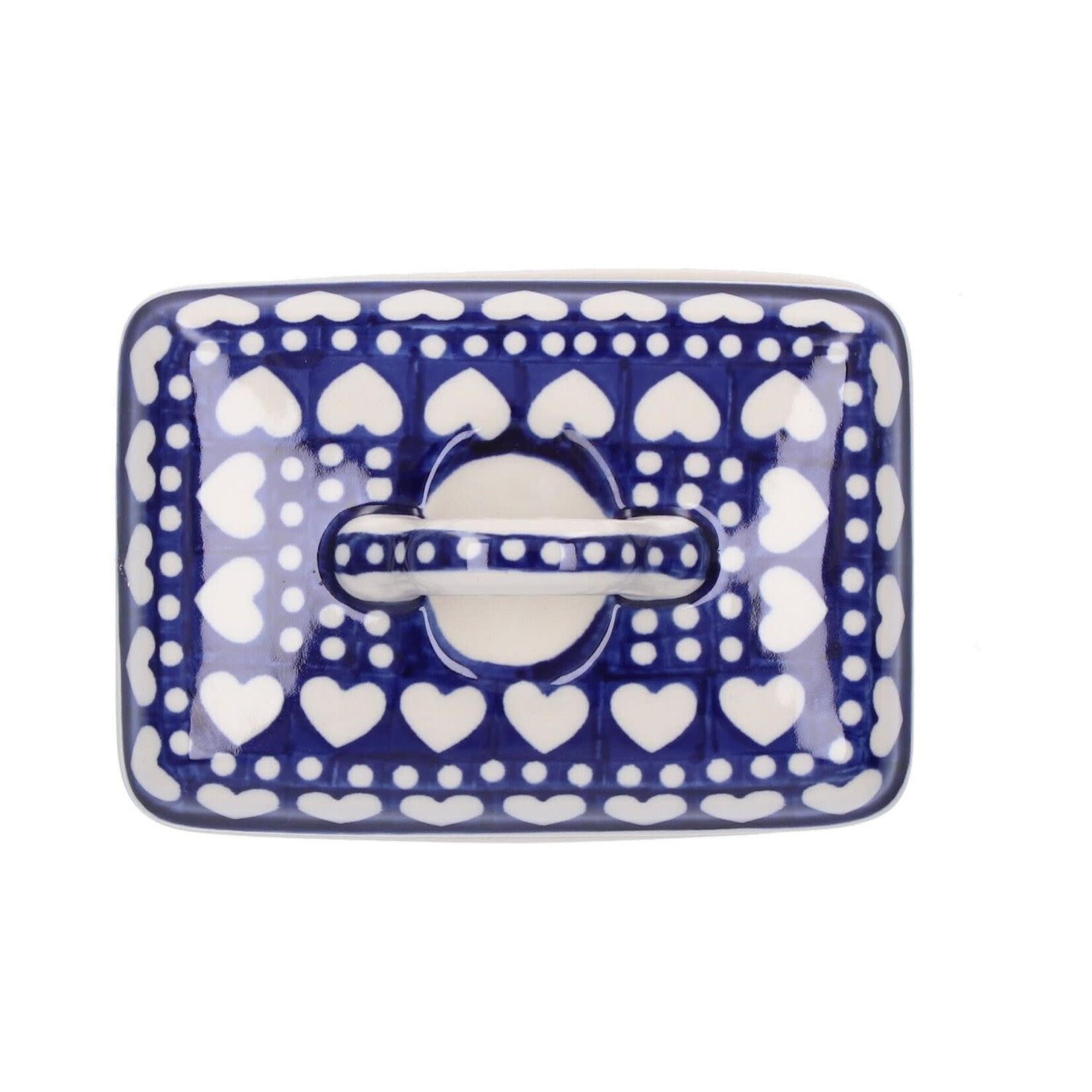 Bunzlau Castle Blue Valentine Butter Dish rectangular Bunzlau Castle Botervloot Blue Valentine Bunzlau Castle 1010-0375e