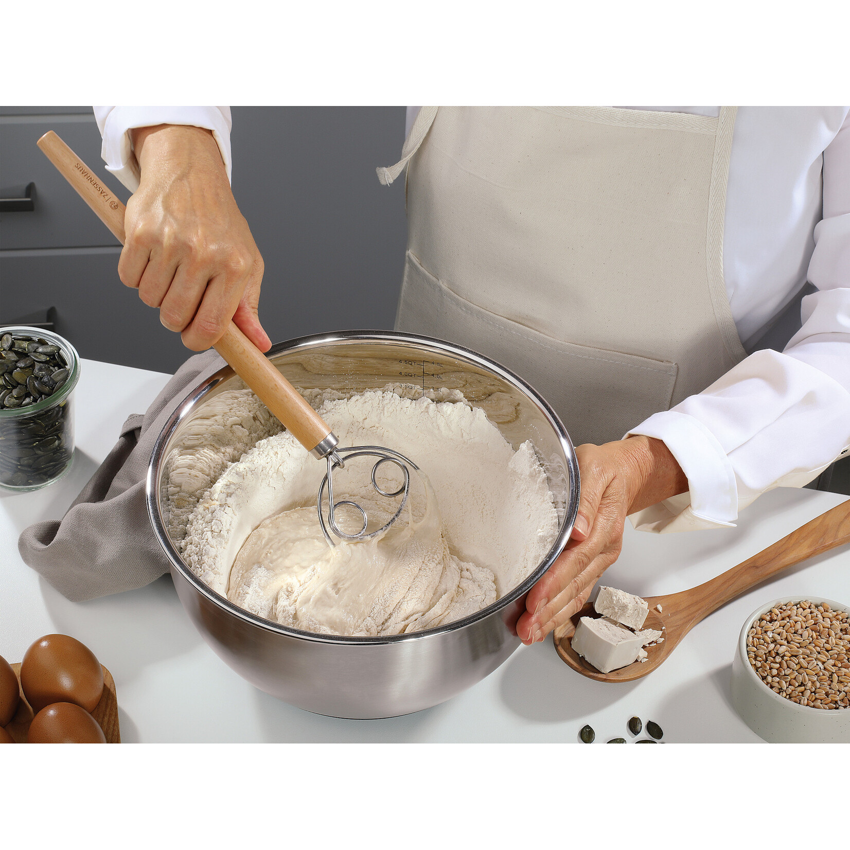 Zassenhaus 35 cm Deense deegmenger Zassenhaus Deense garde deeg menger Zassenhaus 056587