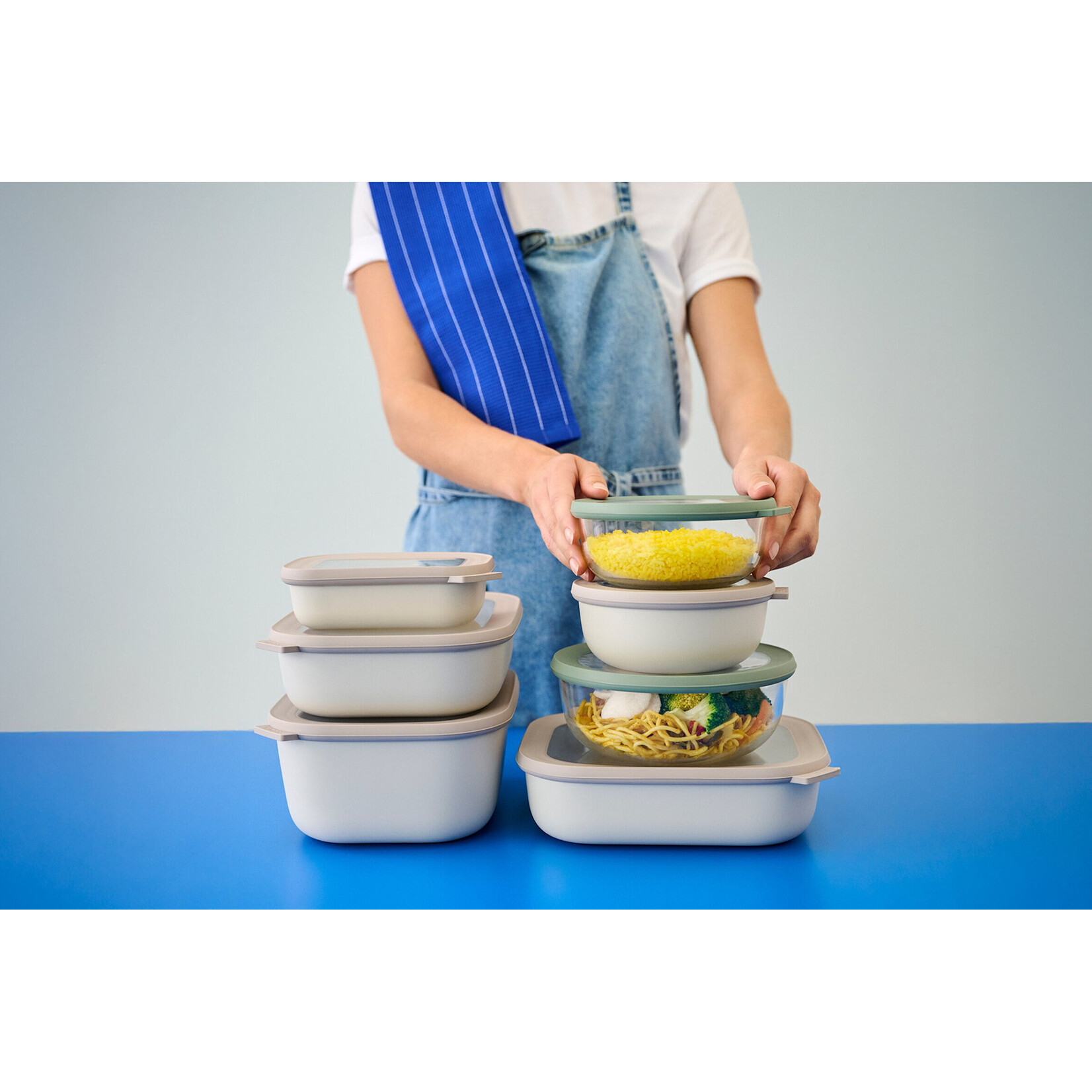 Mepal 750 ml ronde Mepal Cirqula glazen vershouddoos 750 ml deksel Nordic sage Mepal 106241094700