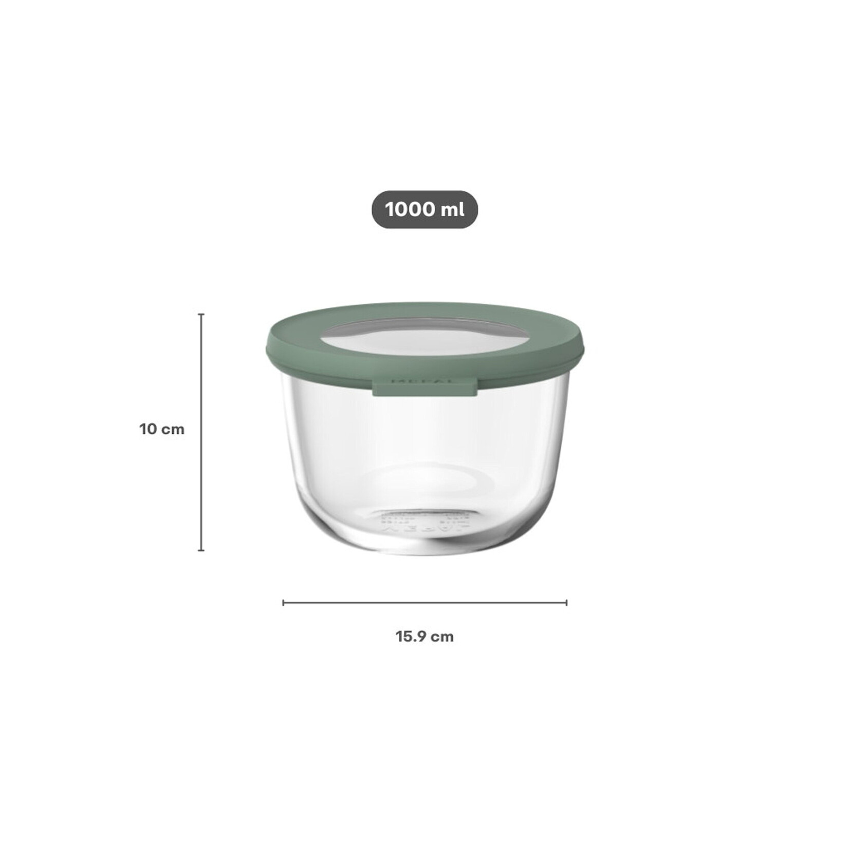 Mepal 1000 ml ronde Mepal Cirqula glazen vershouddoos 1000 ml deksel Nordic sage Mepal 106241594700