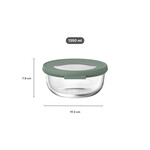 Mepal 1250 ml ronde Mepal Cirqula glazen vershouddoos 1250 ml deksel Nordic sage Mepal 106242094700