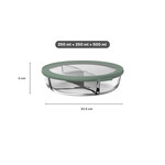 Mepal 3-vaks Mepal Cirqula glazen 3 vak schaal met deksel Nordic sage Mepal 106243094700