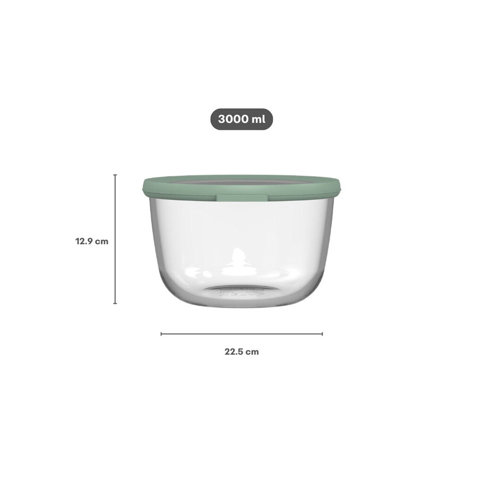 Mepal 3000 ml ronde Mepal Cirqula glazen vershouddoos 3000 ml deksel Nordic sage Mepal 106242594700