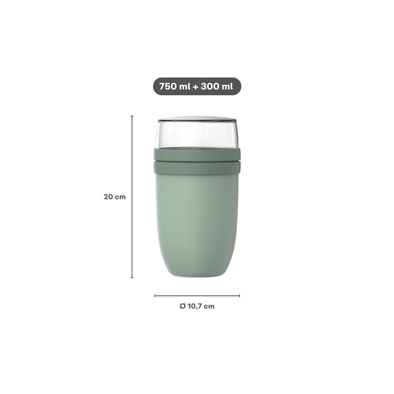 Mepal Mepal Ellipse lunchpot XL 750 ml + 300 ml Nordic sage Mepal 107657094700