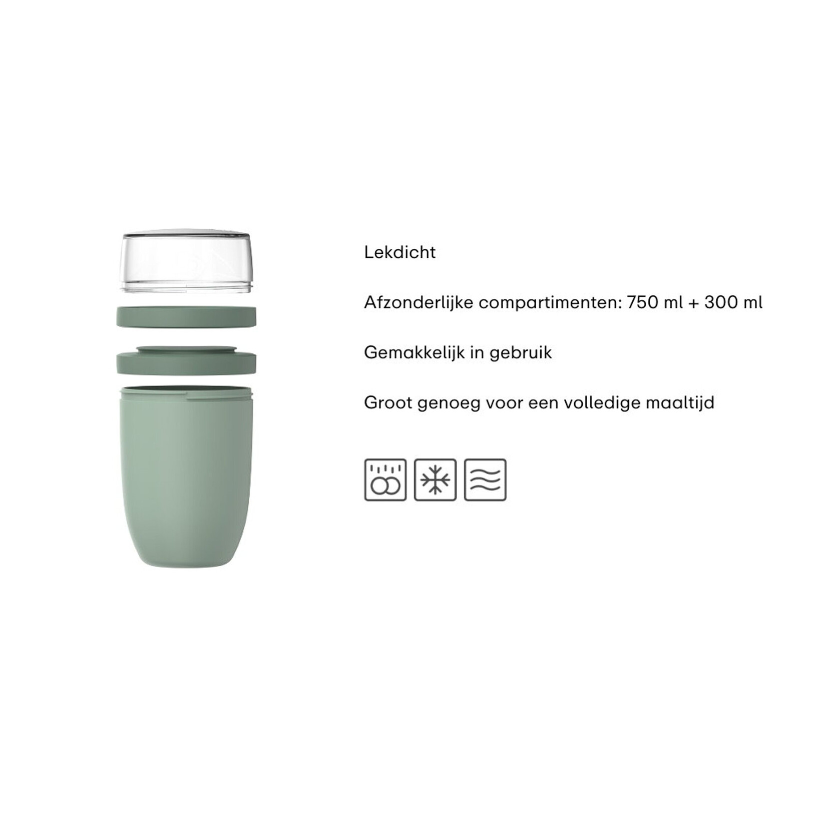 Mepal Mepal Ellipse lunchpot XL 750 ml + 300 ml Nordic sage Mepal 107657094700