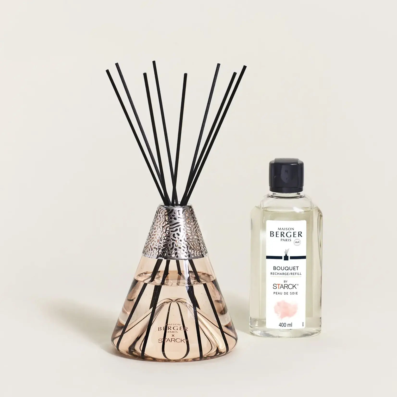 Maison Berger Paris 1898 Parfumverspreider met sticks Maison Berger x Starck Peau de Soie Parfumsticks