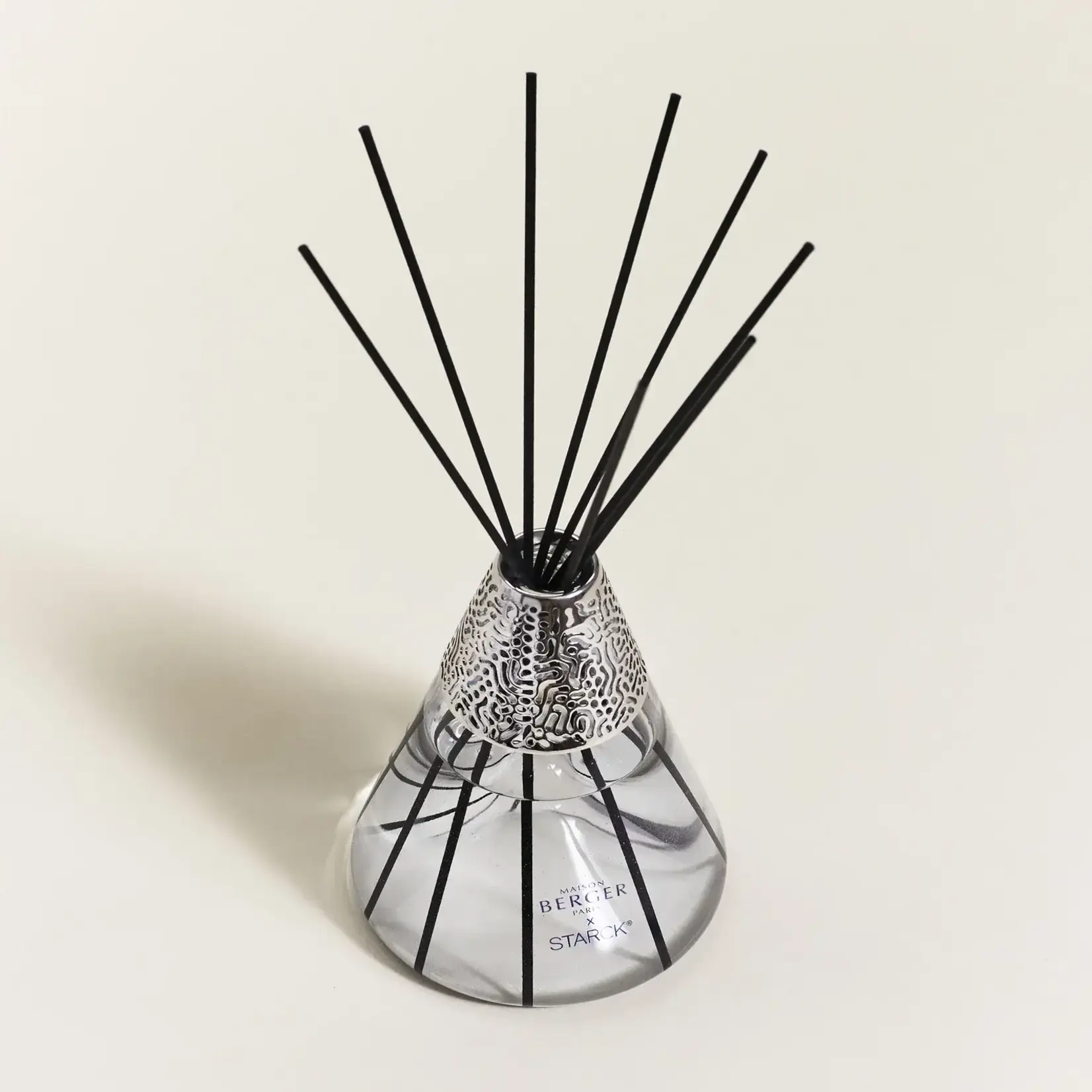 Maison Berger Paris 1898 Parfumverspreider grijs met sticks Maison Berger x Starck Peau De Pierre Parfumsticks