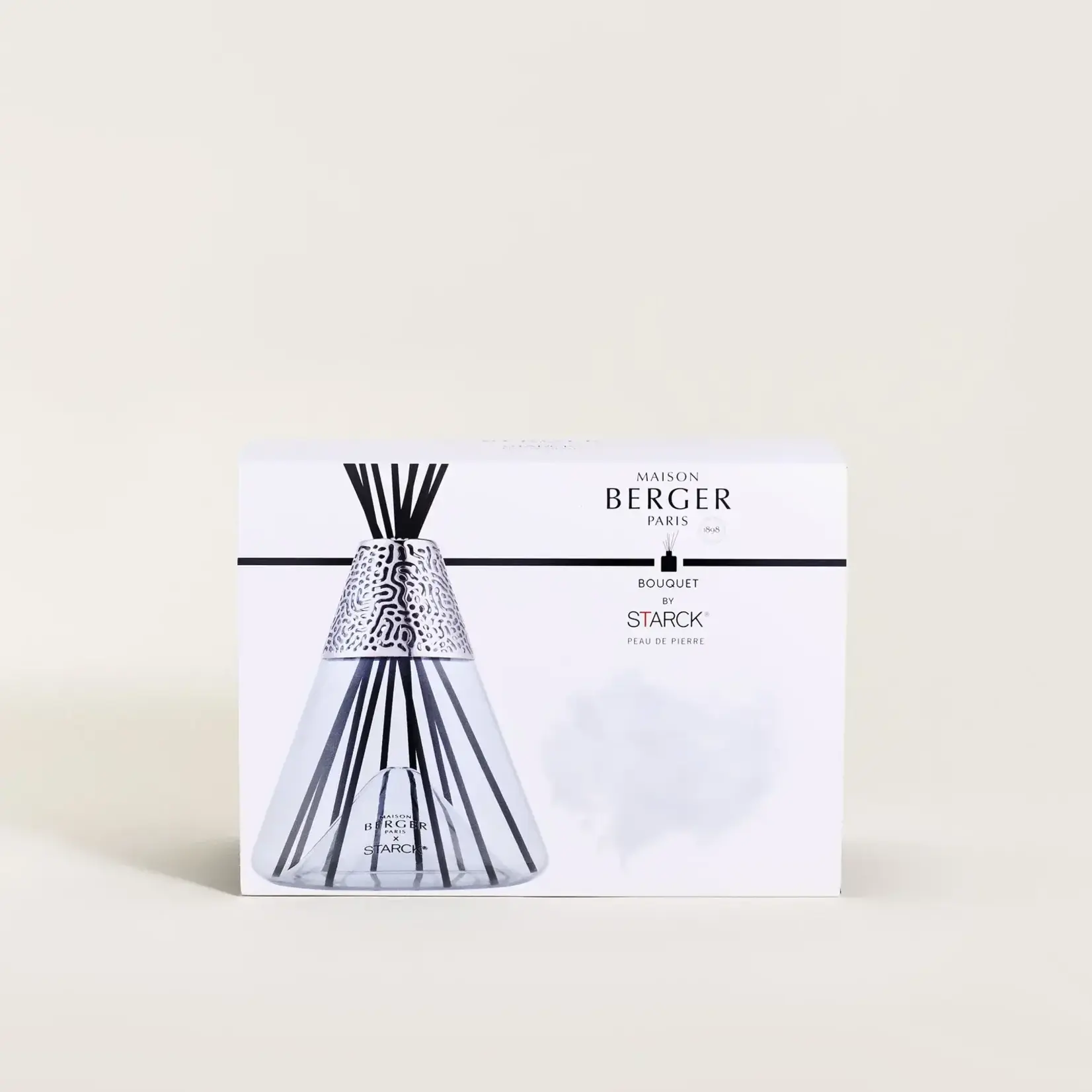 Maison Berger Paris 1898 Parfumverspreider grijs met sticks Maison Berger x Starck Peau De Pierre Parfumsticks