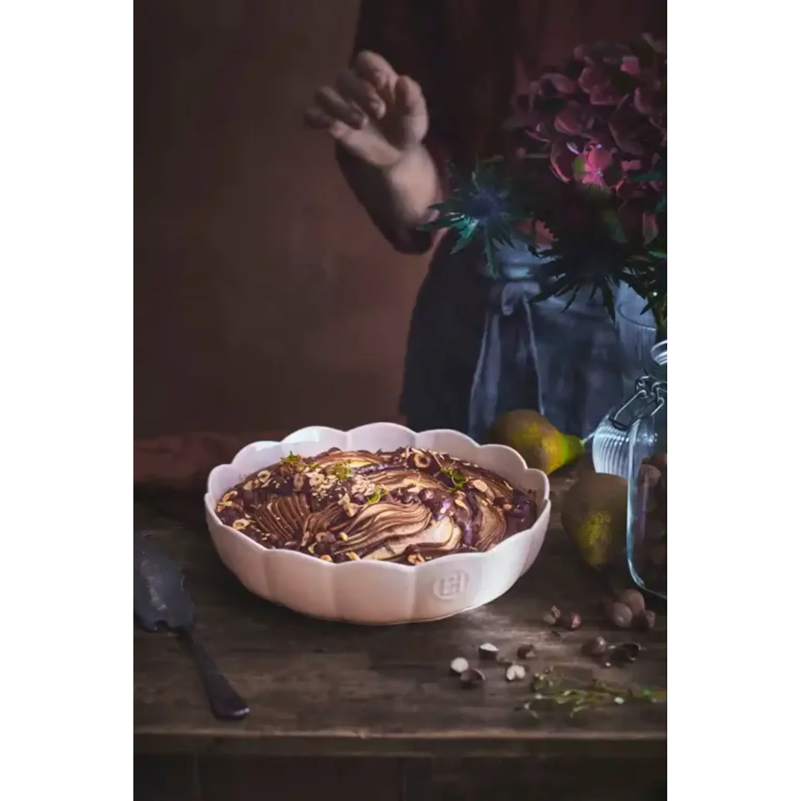 Emile Henry Ø 270 x 65 mm oven schaal rond gegold Emile Henry schaal Madeleine Argile Emile Henry 026253