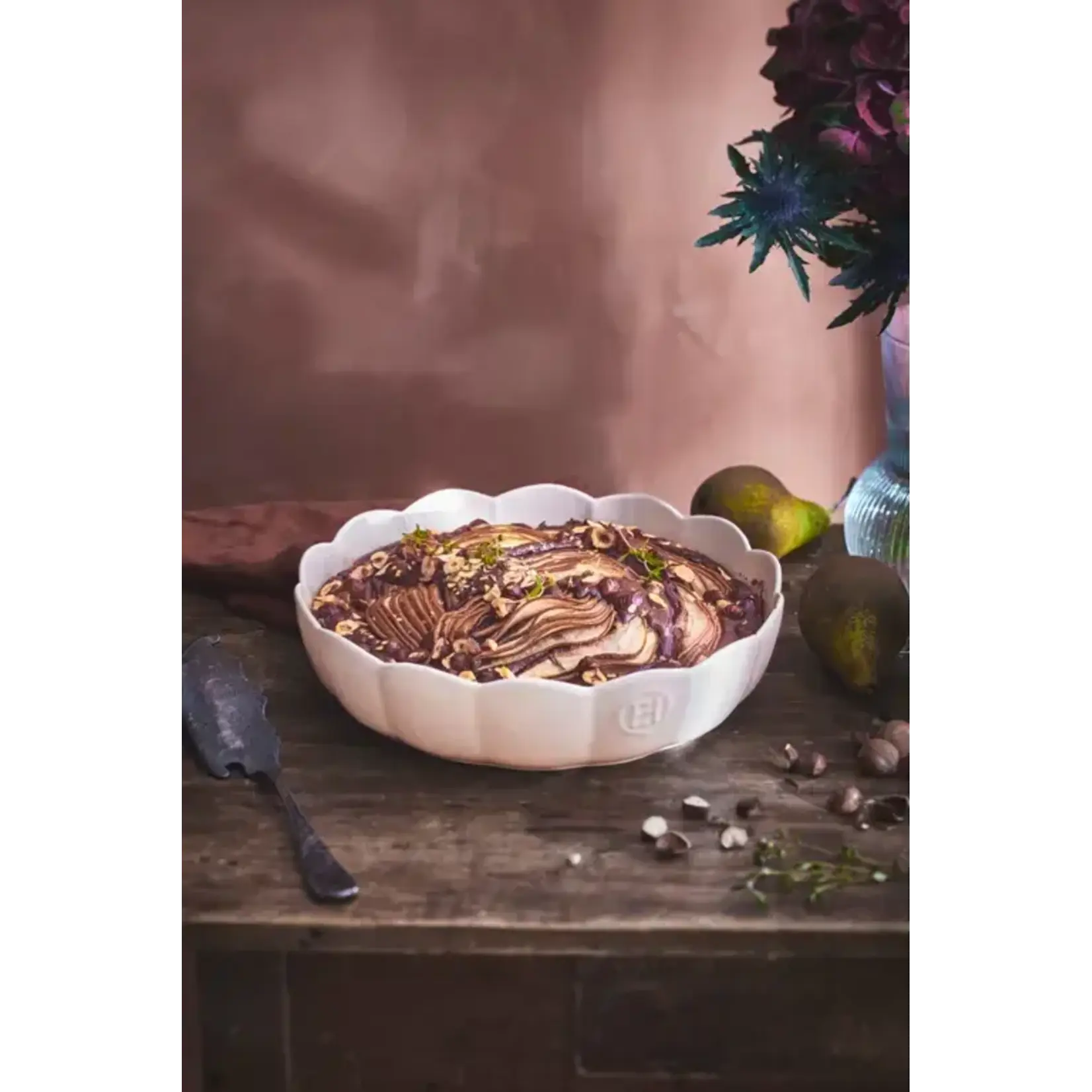 Emile Henry Ø 270 x 65 mm oven schaal rond gegold Emile Henry schaal Madeleine Argile Emile Henry 026253