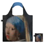 Loqi opvouwbaar tasje Loqi Bag Large Pix + Love meisje met de parel gerecycled Loqi artist Collection LQpxl.gi