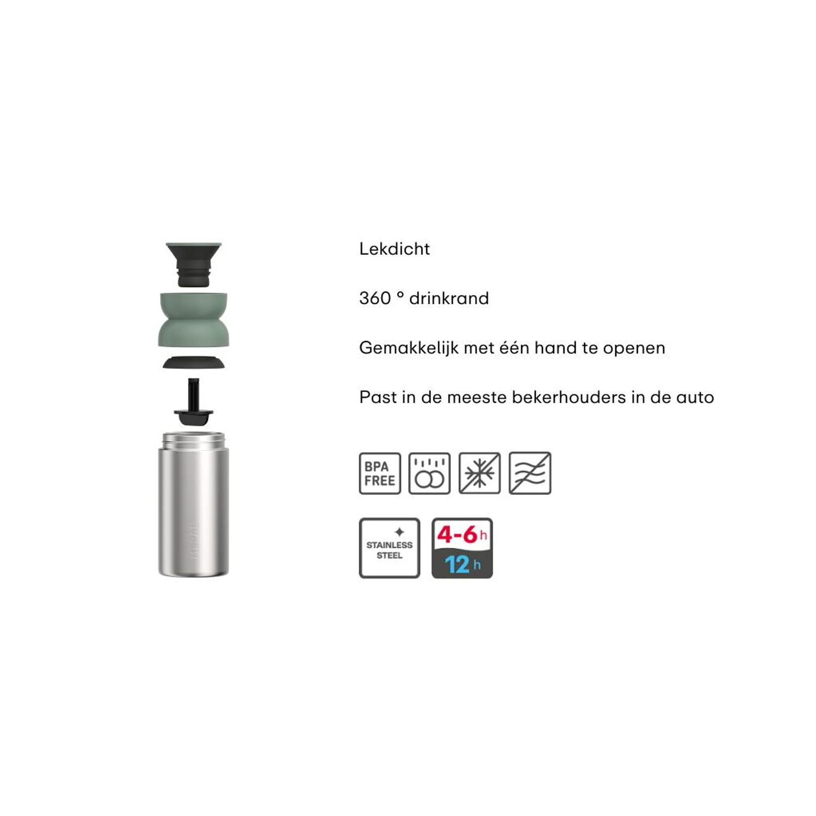 Mepal Mepal Ellipse 350 ml iso koffiebeker to go koffiebeker iso Nordic Sage Mepal 104182094700