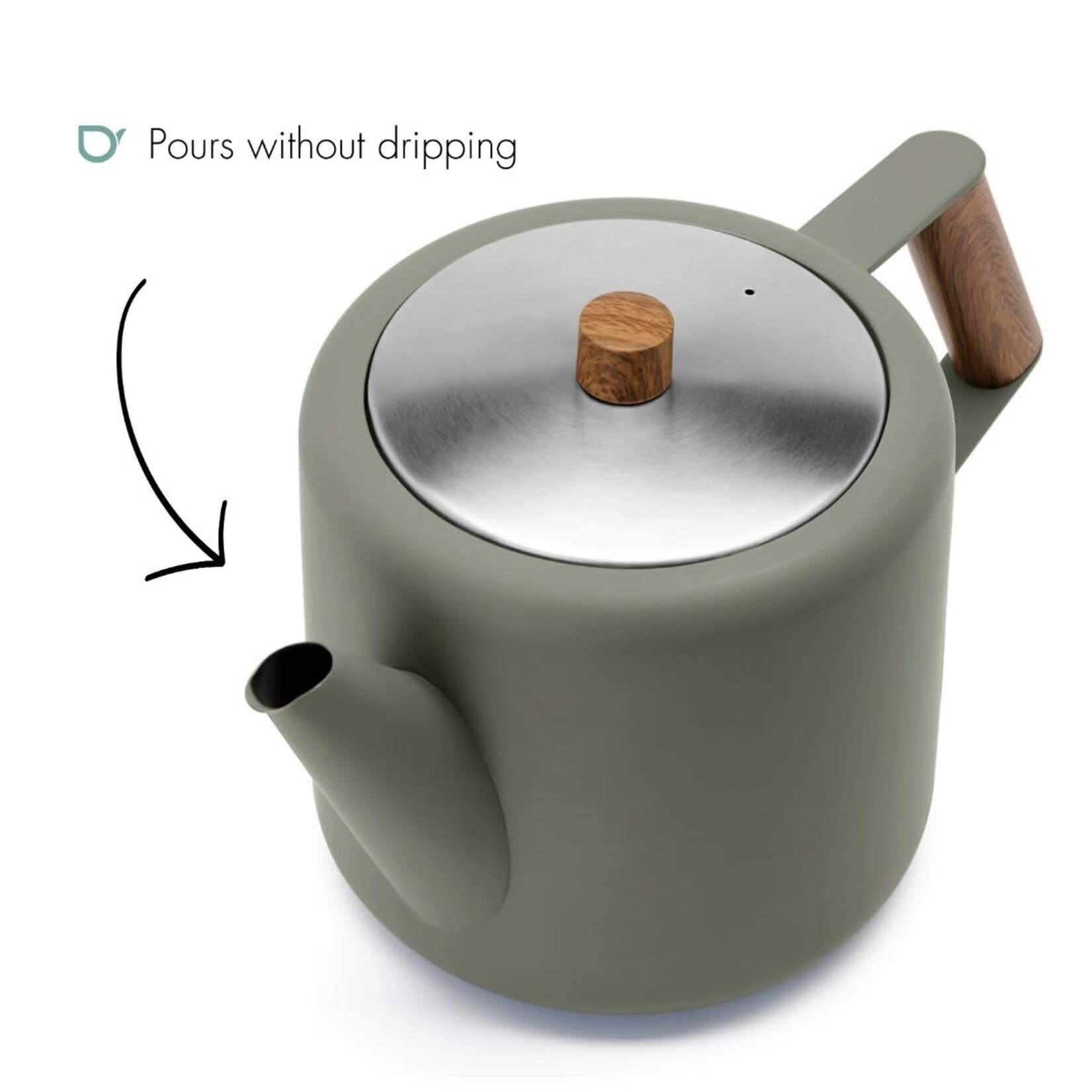 Bredemeijer Bredemeijer dubbelwandige Theepot Boston 1.1 liter Lei Grijs Duet Design  Bredemeijer 111032