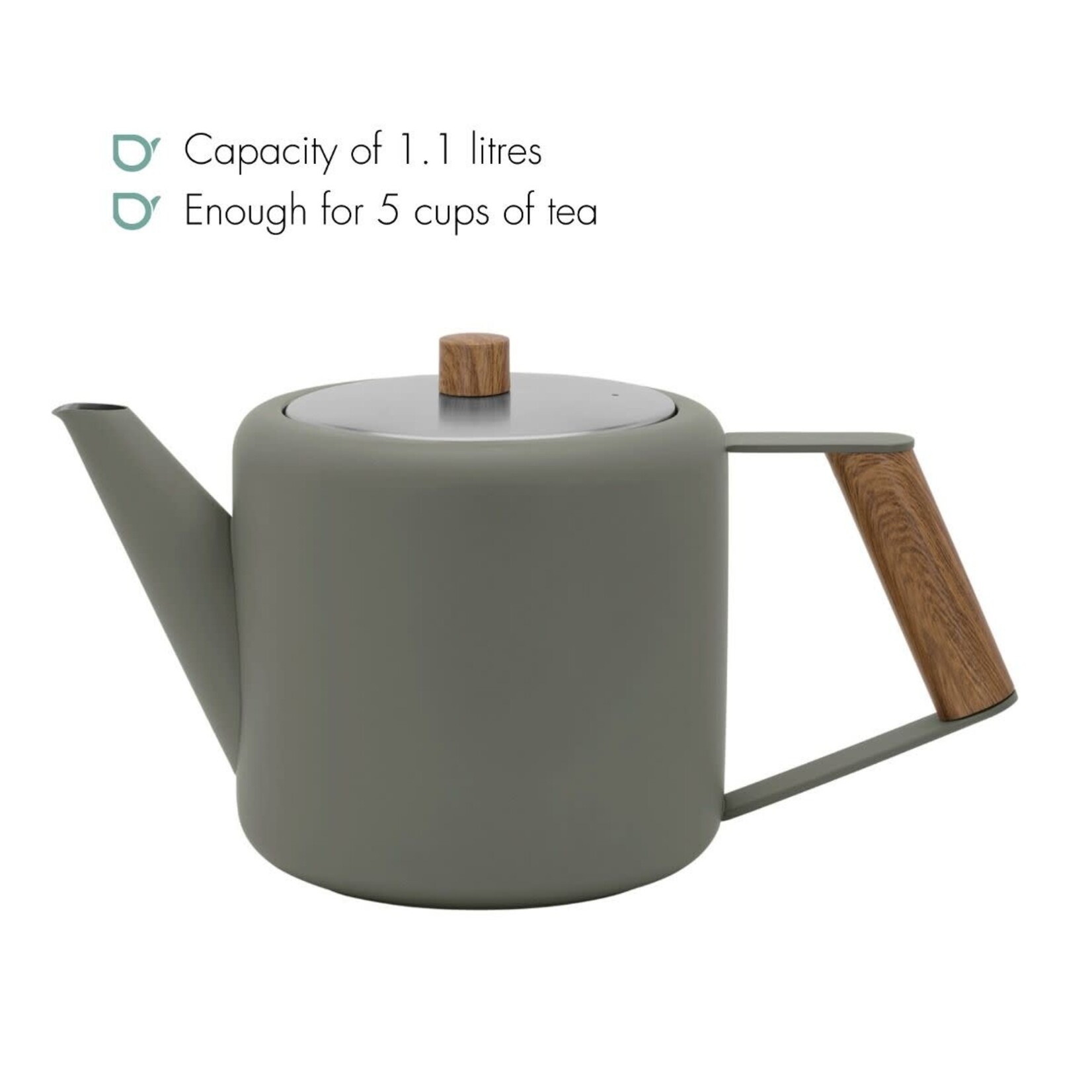 Bredemeijer Bredemeijer dubbelwandige Theepot Boston 1.1 liter Lei Grijs Duet Design  Bredemeijer 111032