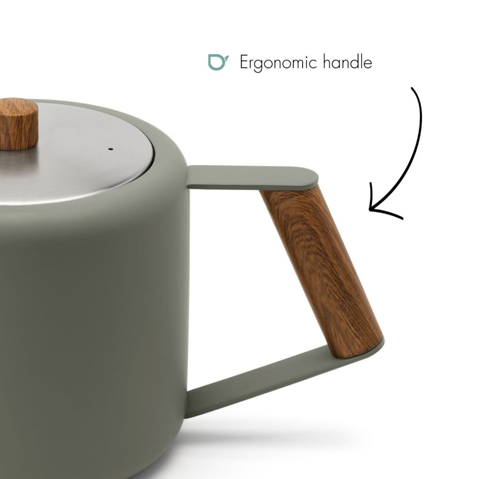 Bredemeijer Bredemeijer dubbelwandige Theepot Boston 1.1 liter Lei Grijs Duet Design  Bredemeijer 111032