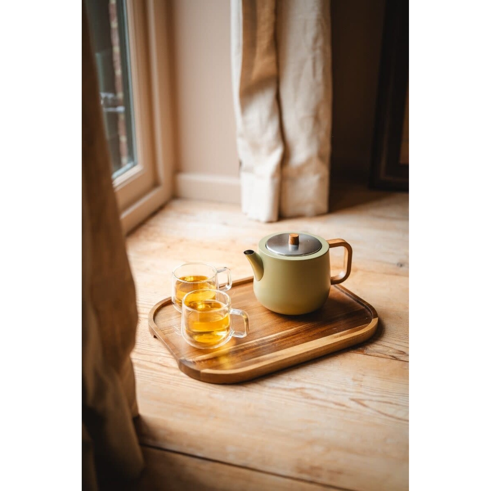 Bredemeijer Bredemeijer dubbelwandige Theepot Facet 1.1 liter Khaki Groen Duet Design  Bredemeijer 111080