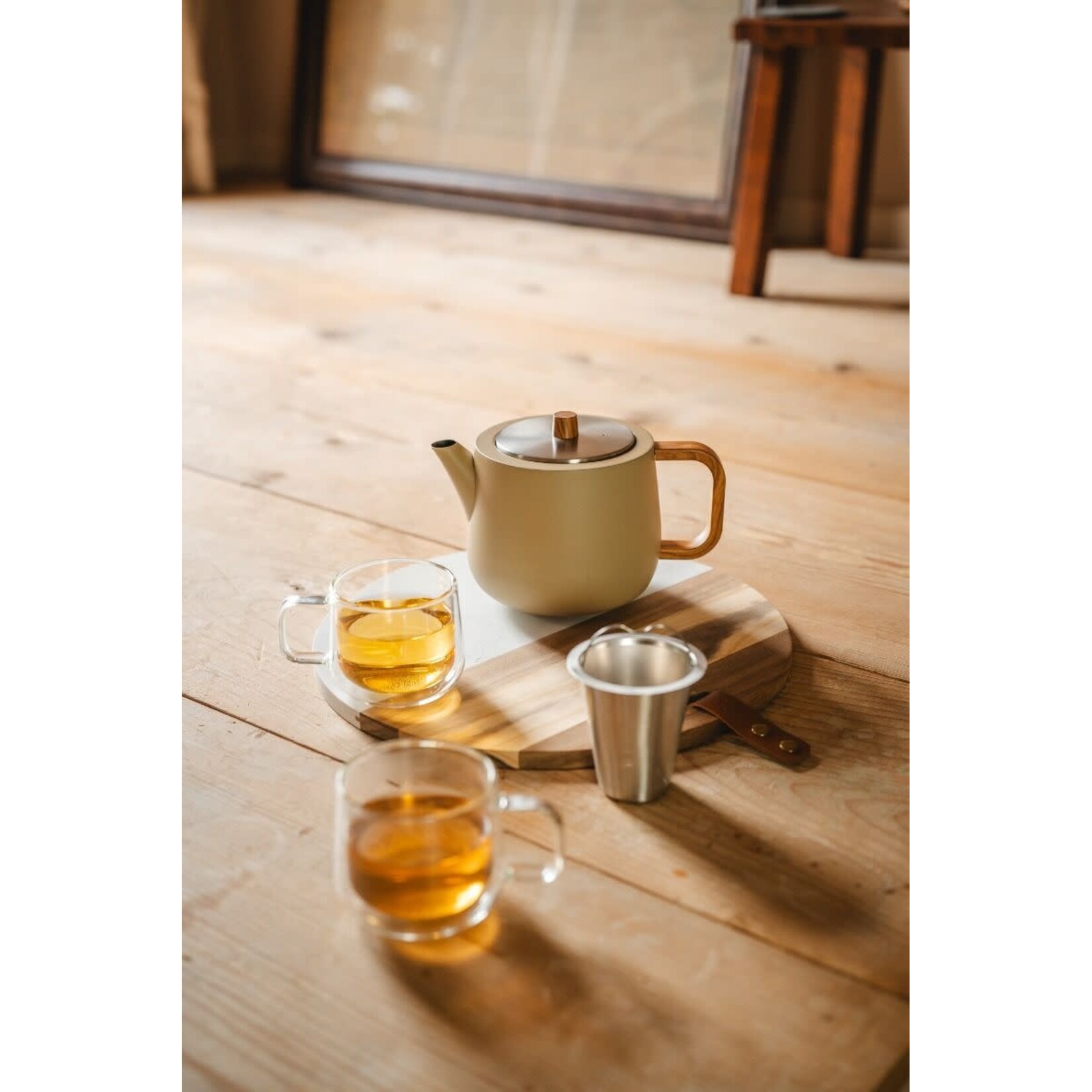 Bredemeijer Bredemeijer dubbelwandige Theepot Facet 1.1 liter Camel Beige Taupe Duet Design  Bredemeijer 111081