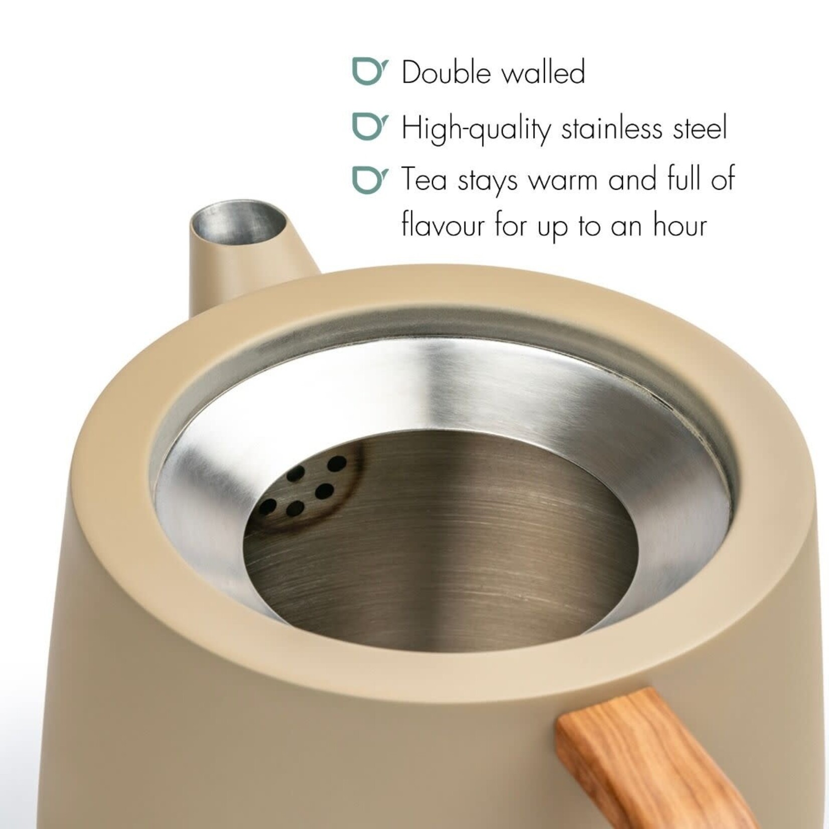 Bredemeijer Bredemeijer dubbelwandige Theepot Facet 1.1 liter Camel Beige Taupe Duet Design  Bredemeijer 111081