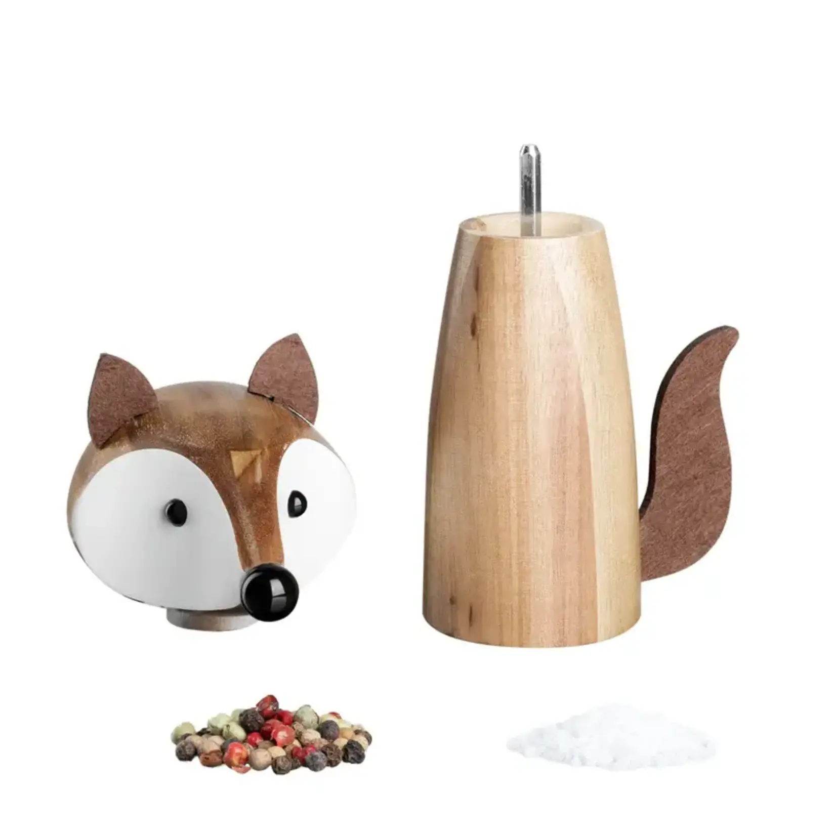 Leonardo Loving Glass Leonardo Fox kruiden molen peper - zout molen houten Vos Leonardo Fox spice mill wood 018698